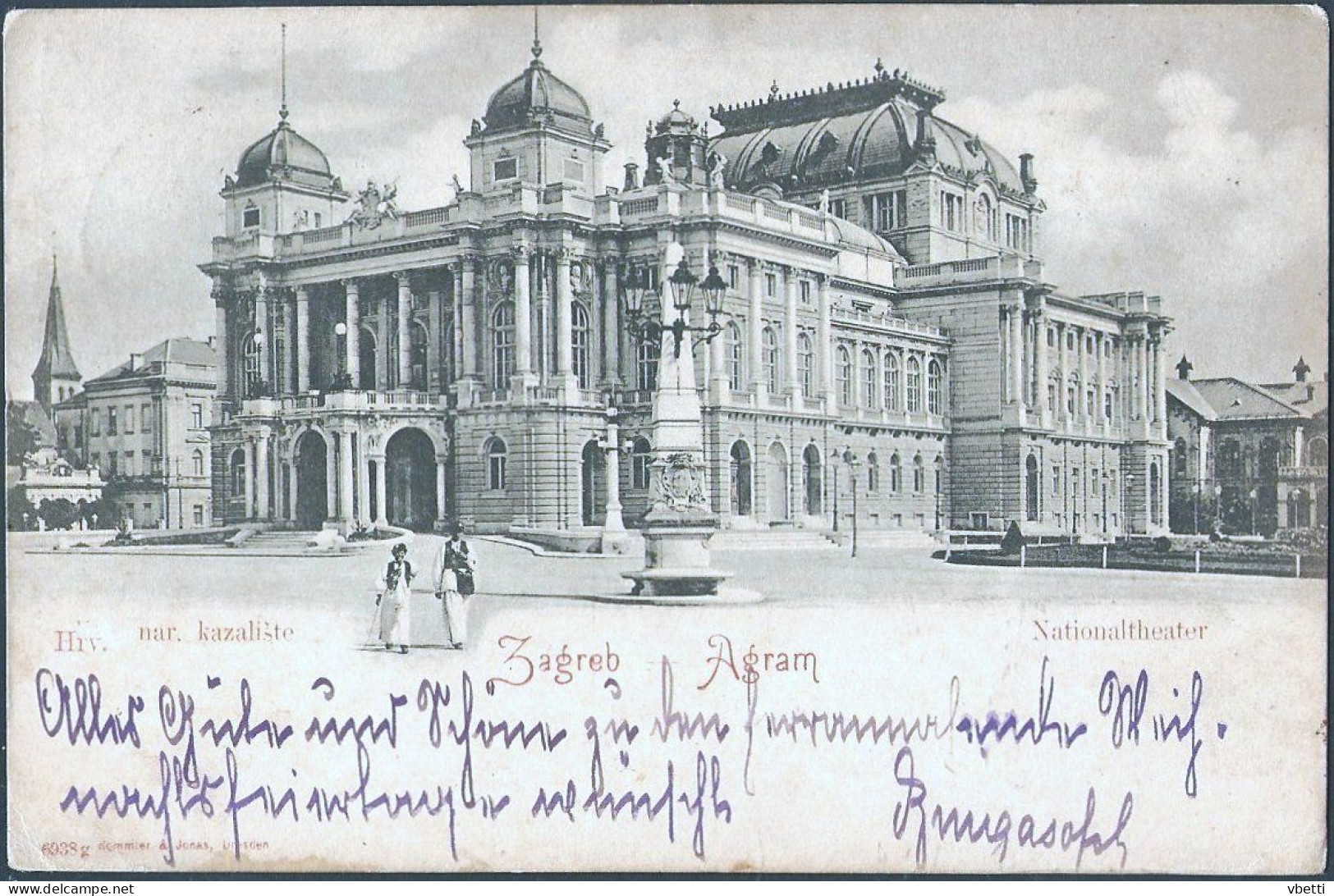 Croatia / Hrvatska: Zagreb (Agram), Nationaltheater  1899 - Croatia