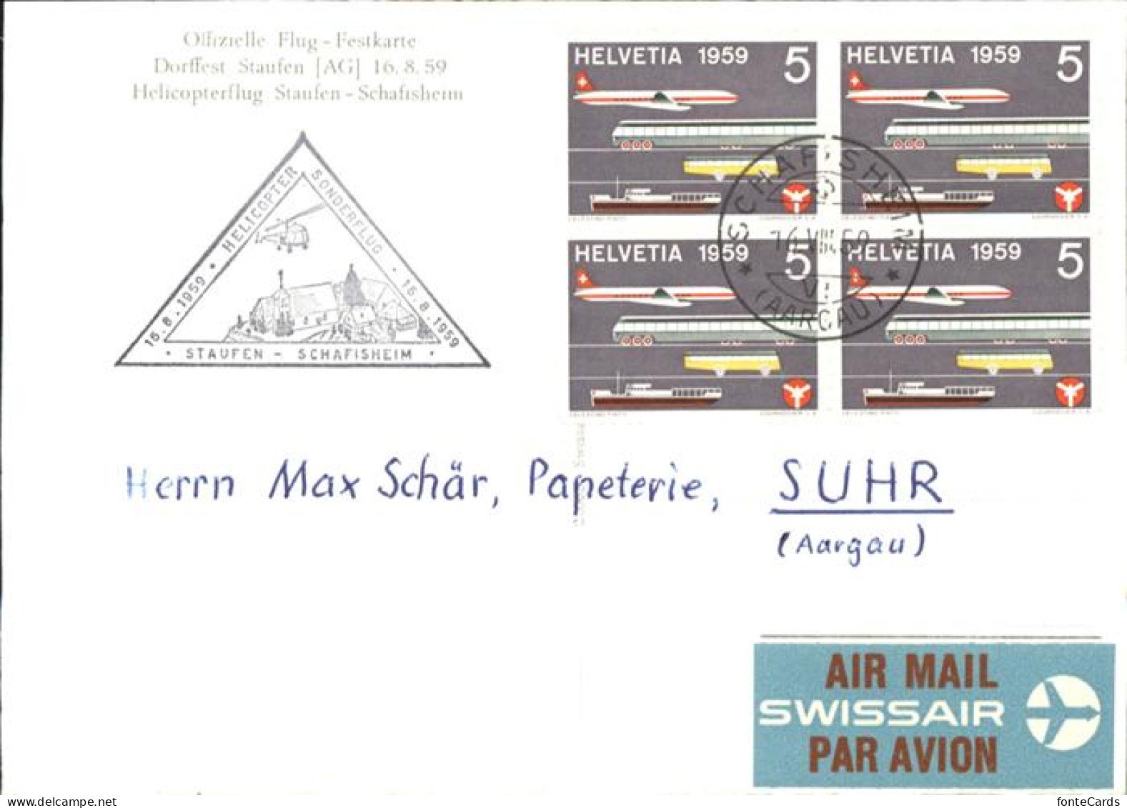 11018082 Staufen AG Flug Festkarte Staufen AG - Other & Unclassified