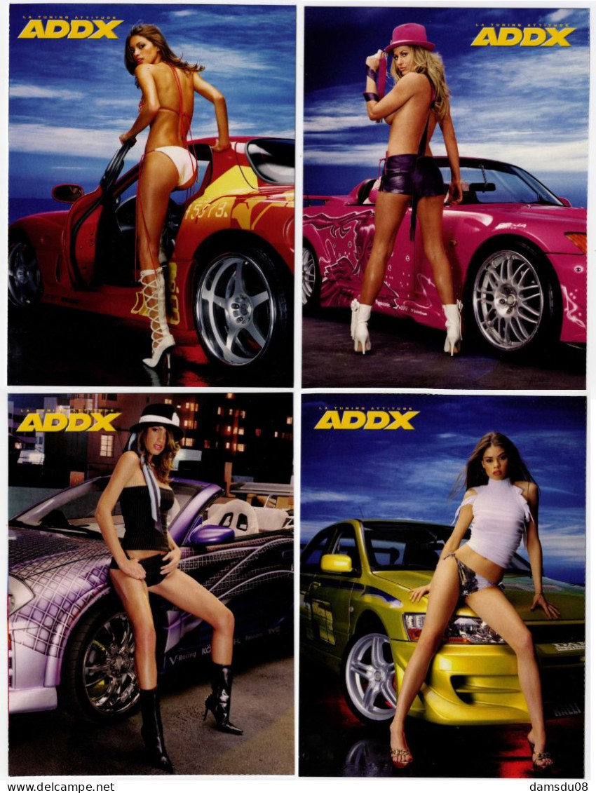 4 CPM ADDX Pin-Up Automobile Tunig Honda S2000, Mitsubishi Eclipse, Mitsubishi Lancer EVO, Honda CRX - Pin-Ups