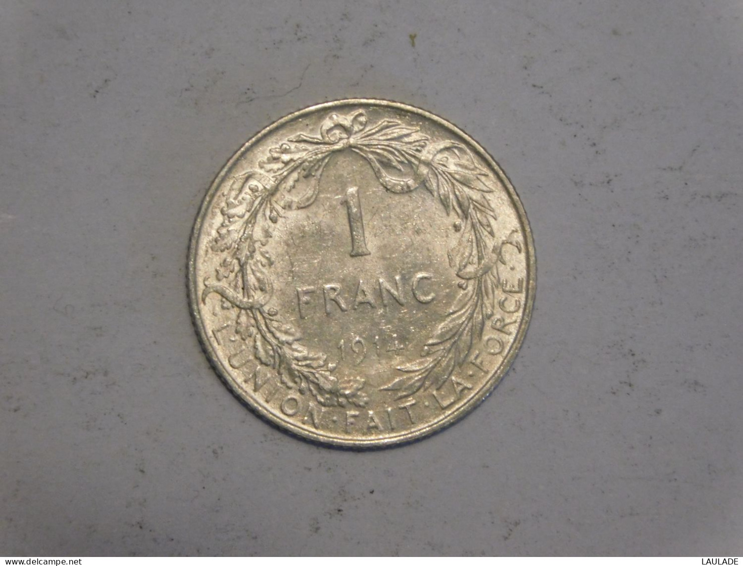 BELGIQUE 1 Franc 1914 Silver, Argent - 1 Frank