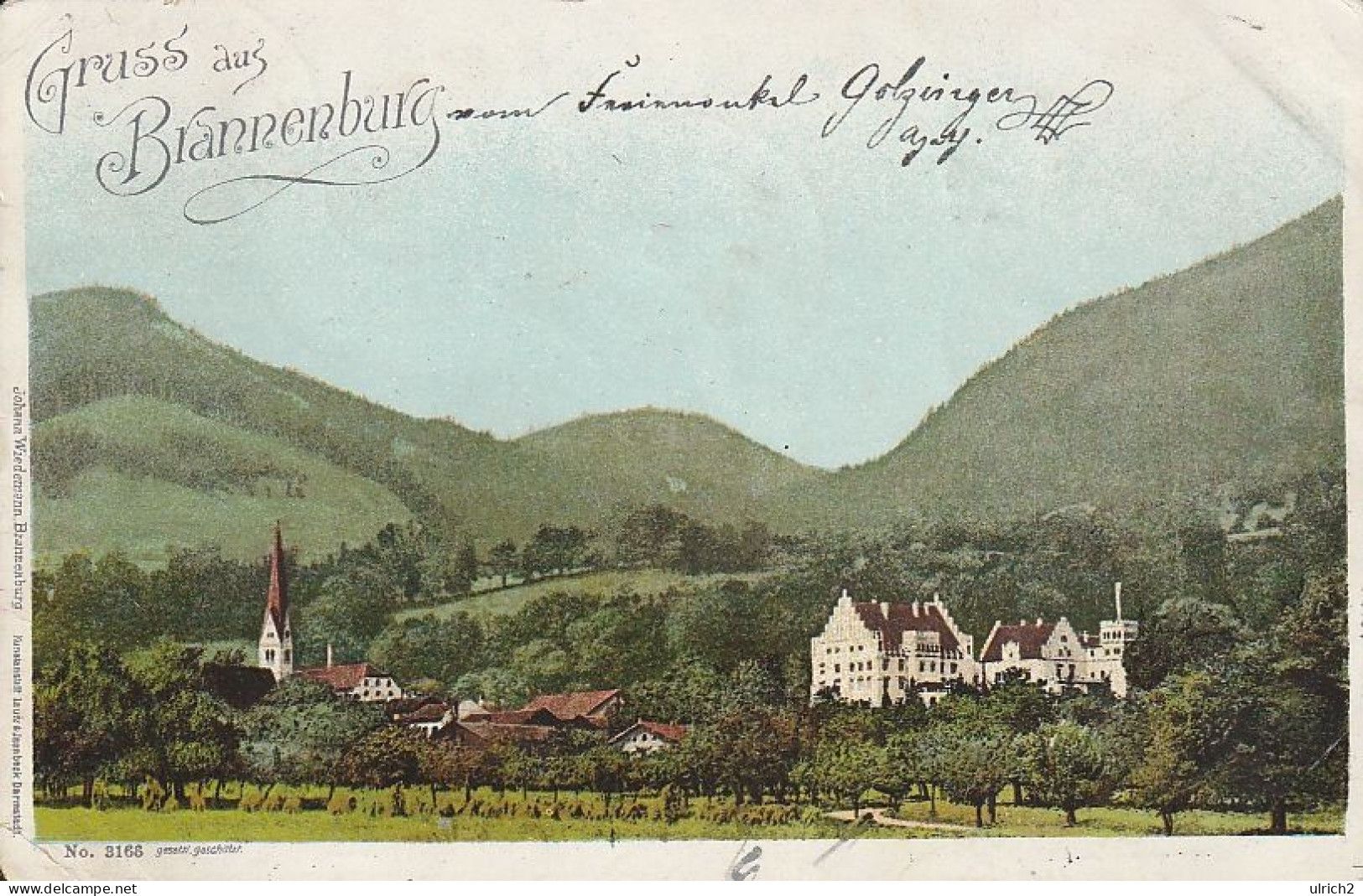 AK Gruss Aus Brannenburg - Via München Nach Straubing - 1898 (69513) - Rosenheim