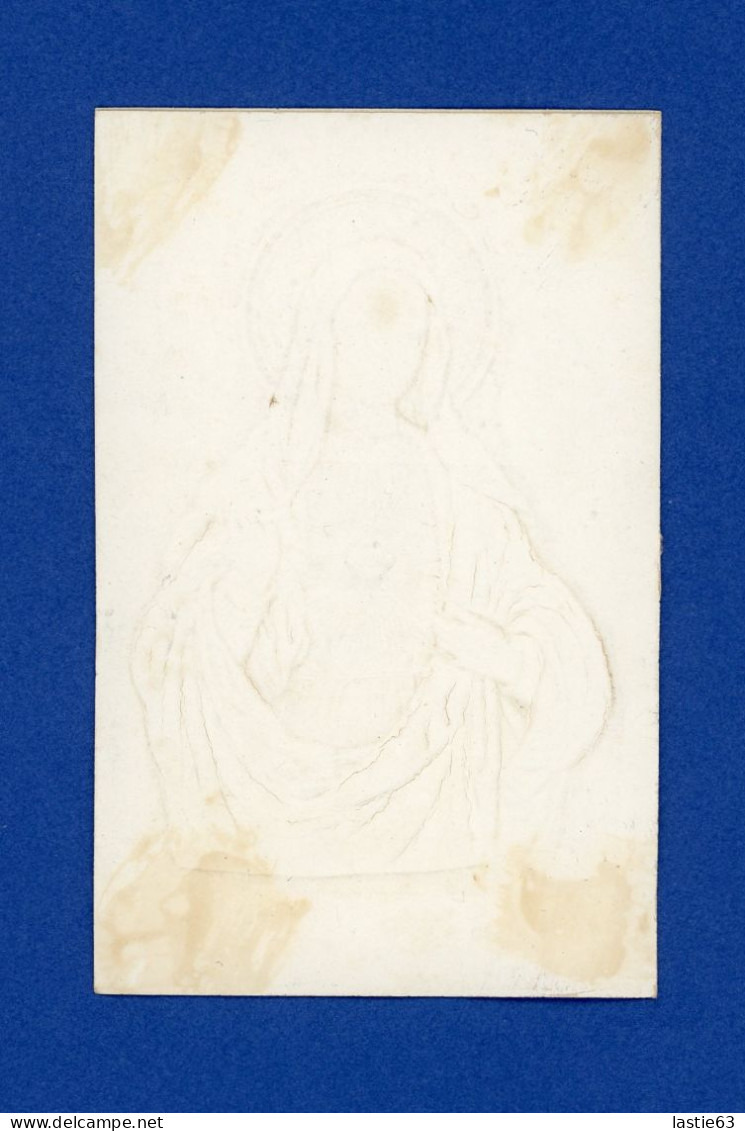 Image Religieuse Souvenir De  N. D. D' Aiguebelle  Le Sacré Cœur De Marie   Tissu  Soie - Devotion Images
