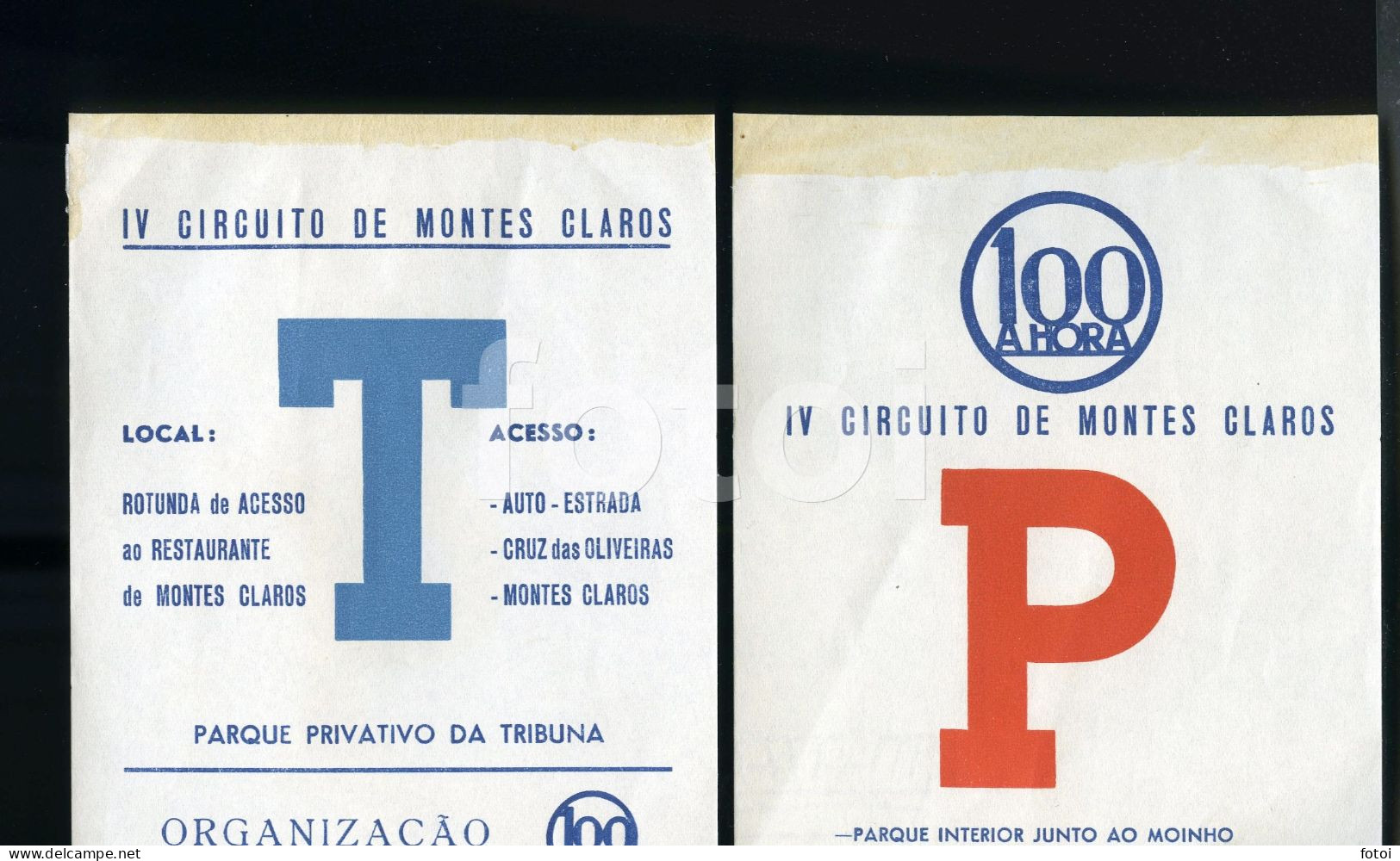 1965 CIRCUITO MONTES CLAROS CORRIDA AUTOMOVEIS ORIGINAL PARK ACESS RALI RALLY RALLYE PORTUGAL RACING CAR COURSE - Publicités
