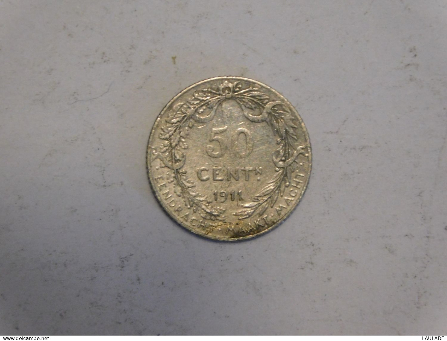 BELGIQUE 50 Cent 1911 Silver, Argent Centimes - 50 Cent
