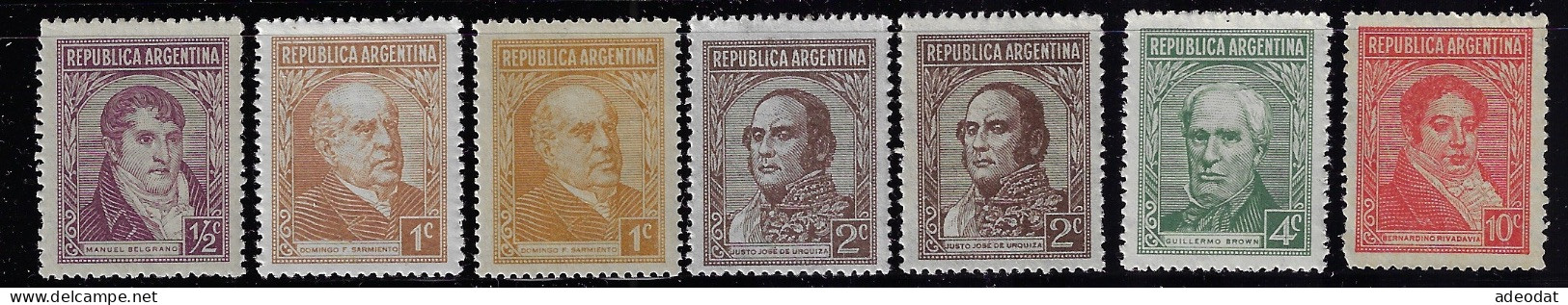 ARGENTINA  1935  SCOTT #418-420,426,430 MH - Unused Stamps