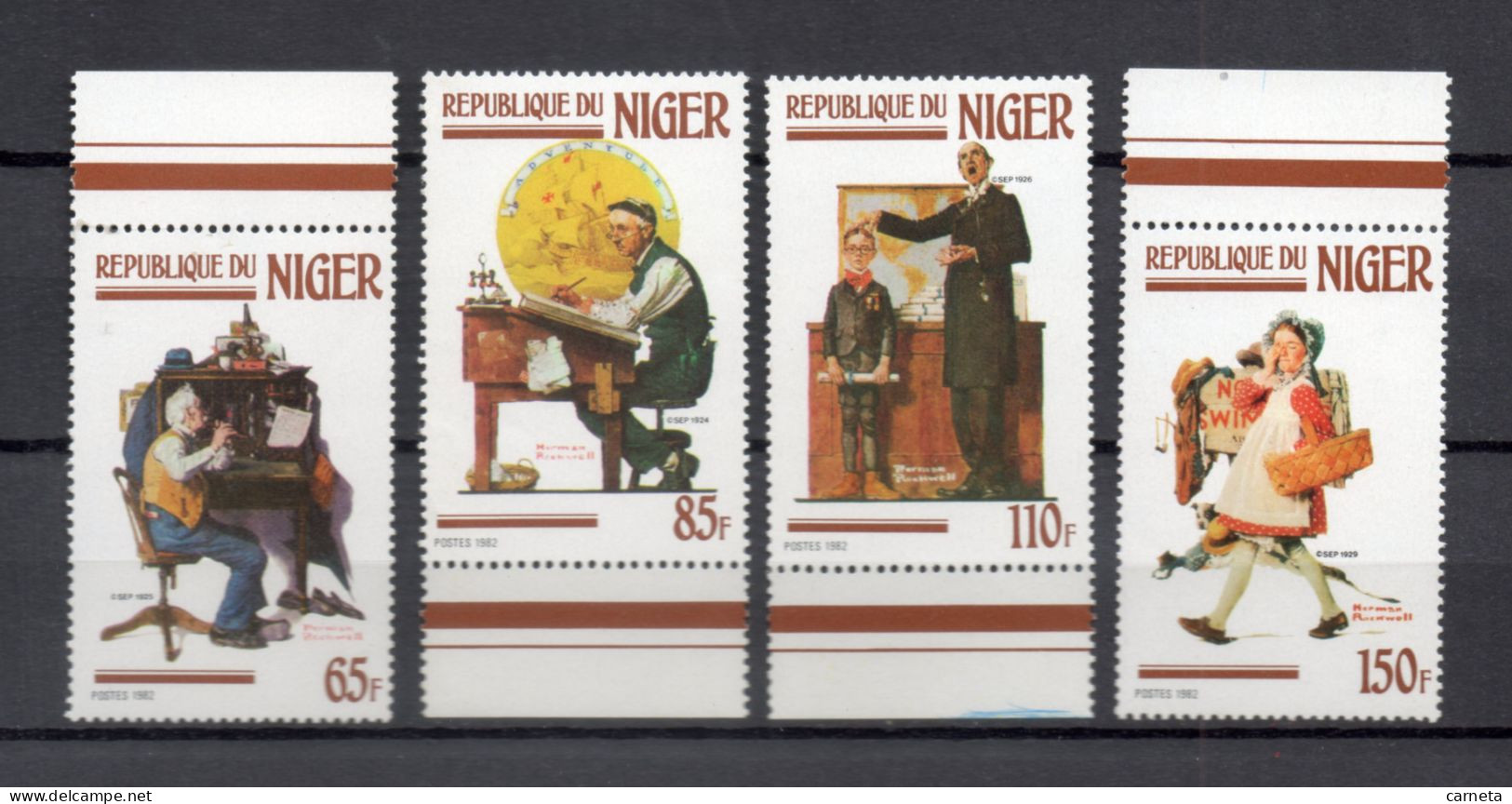 NIGER  N° 587 à 590   NEUFS SANS CHARNIERE  COTE 5.50€     ROCKWELL PEINTRE ILLUSTRATEUR - Niger (1960-...)