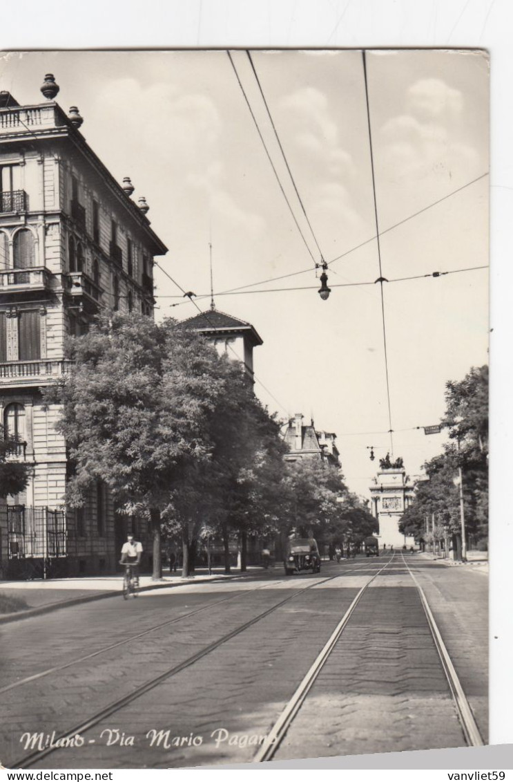 MILANO-VIA MARIO PAGANO-CARTOLINA VERA FOTOGRAFIA VIAGGIATA TRA IL 1955-1960 - Milano (Milan)