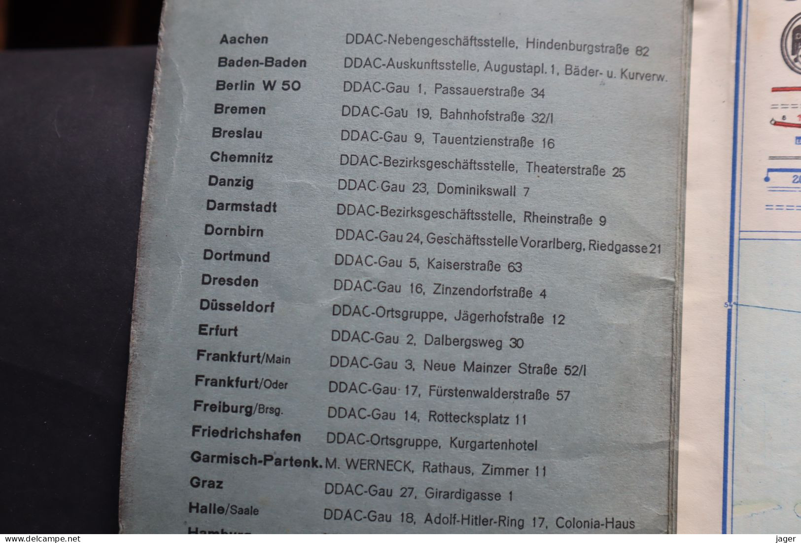 1940 Strassenkarte Von Deutschland  SUD    DDAC   Avec Protectorat Boheme - 1939-45