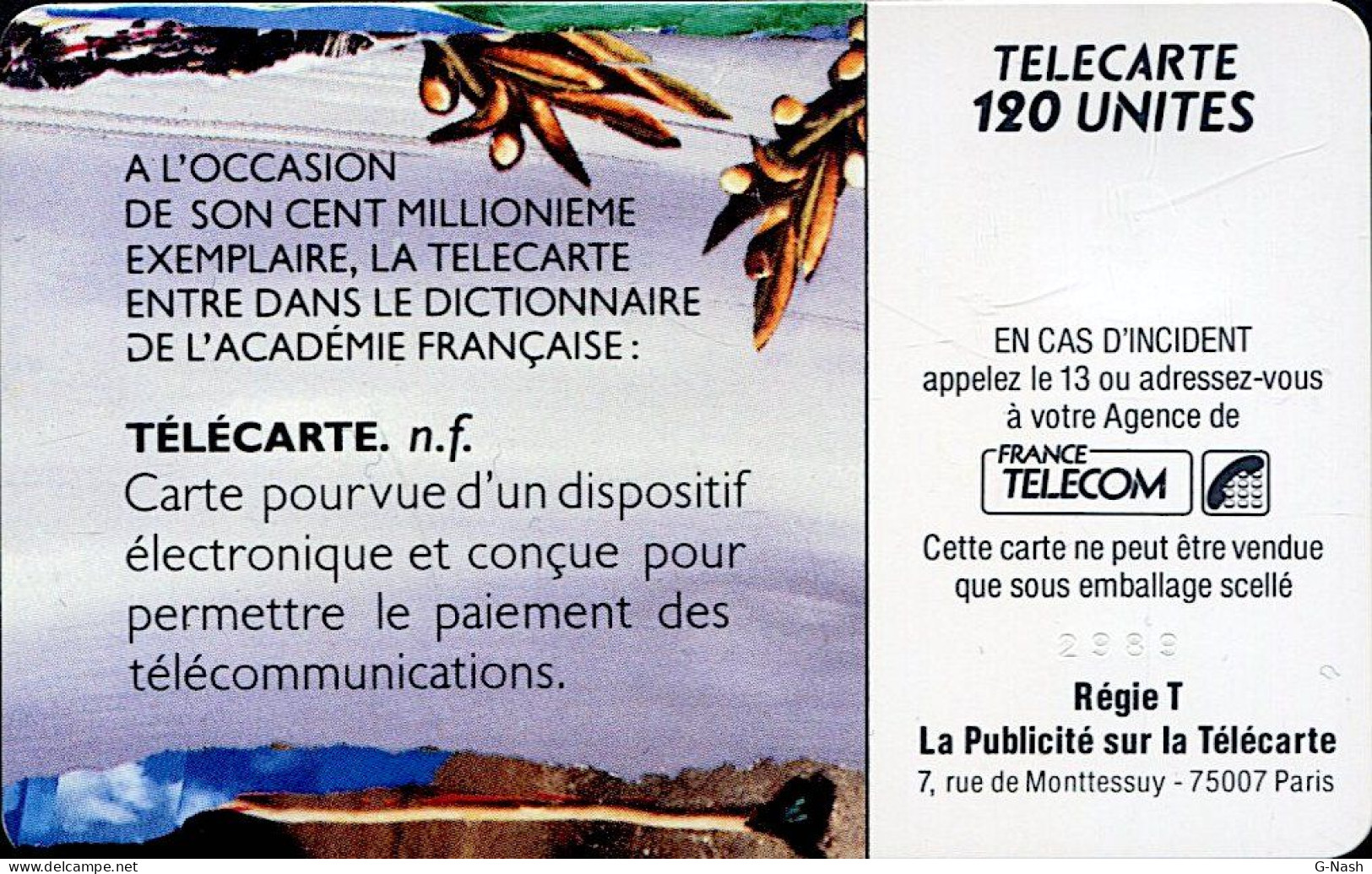 F116C - Télécarte Publique 120u - Coupole Académie SO2 - 120 Units
