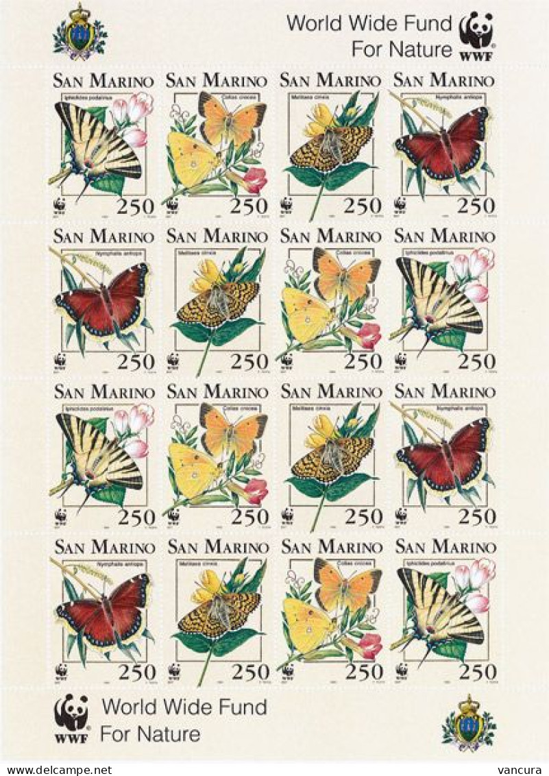 ** San Marino Butterflies Sheet 1993 - Schmetterlinge