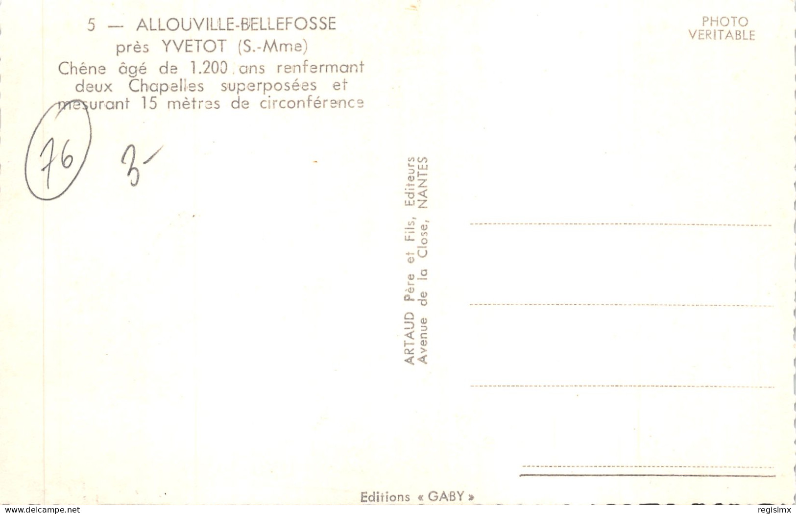 76-ALLOUVILLE BELLEFOSSE-N°2164-E/0315 - Allouville-Bellefosse