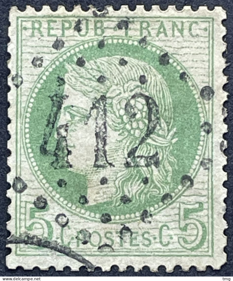 YT 53 LGC 412 Bédarieux Hérault (33) Indice 3 1871-75 France CERES III République 5c Vert France – 7ciel - 1871-1875 Cérès