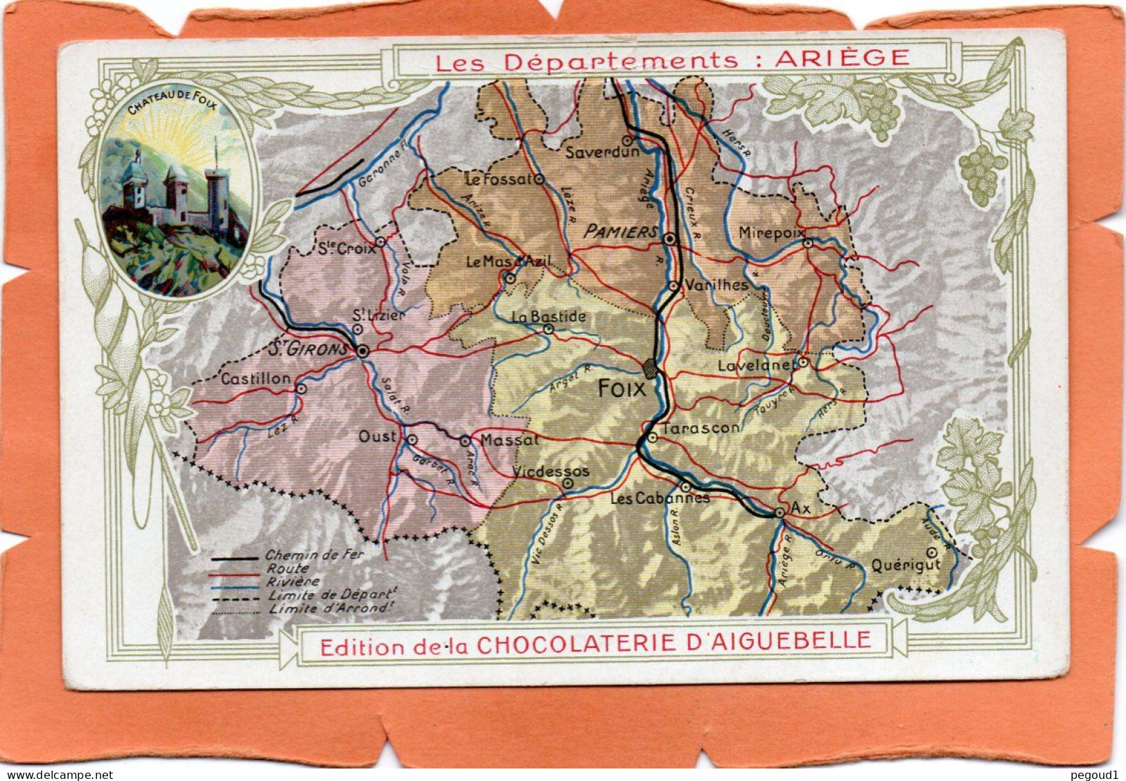 CARTE GEOGRAPHIQUE  (ARIEGE)   Achat Immédiat - Other & Unclassified