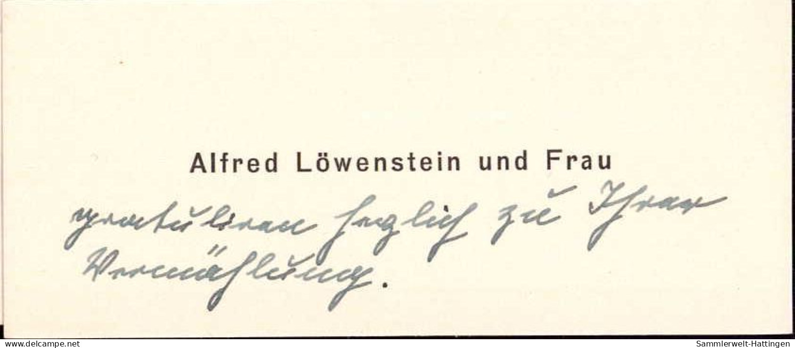 604293 | Visitenkarte Mit Gratulation Der Familie Löwenstein Zur Hochzeit Baumann 1937, Judaica | Lübbecke (W 4990) - Covers