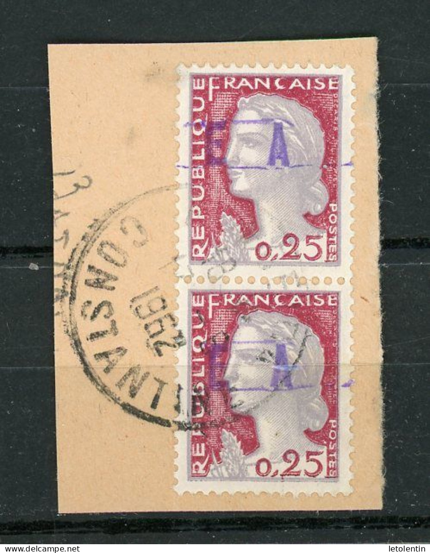 ALGÉRIE : M. DE DECARIS - (SURCH. EA) N° Yvert 355 Obli. “REP. FRANÇAISE” NON RAYÉ (SUR FRAGMENT) - Algeria (1962-...)