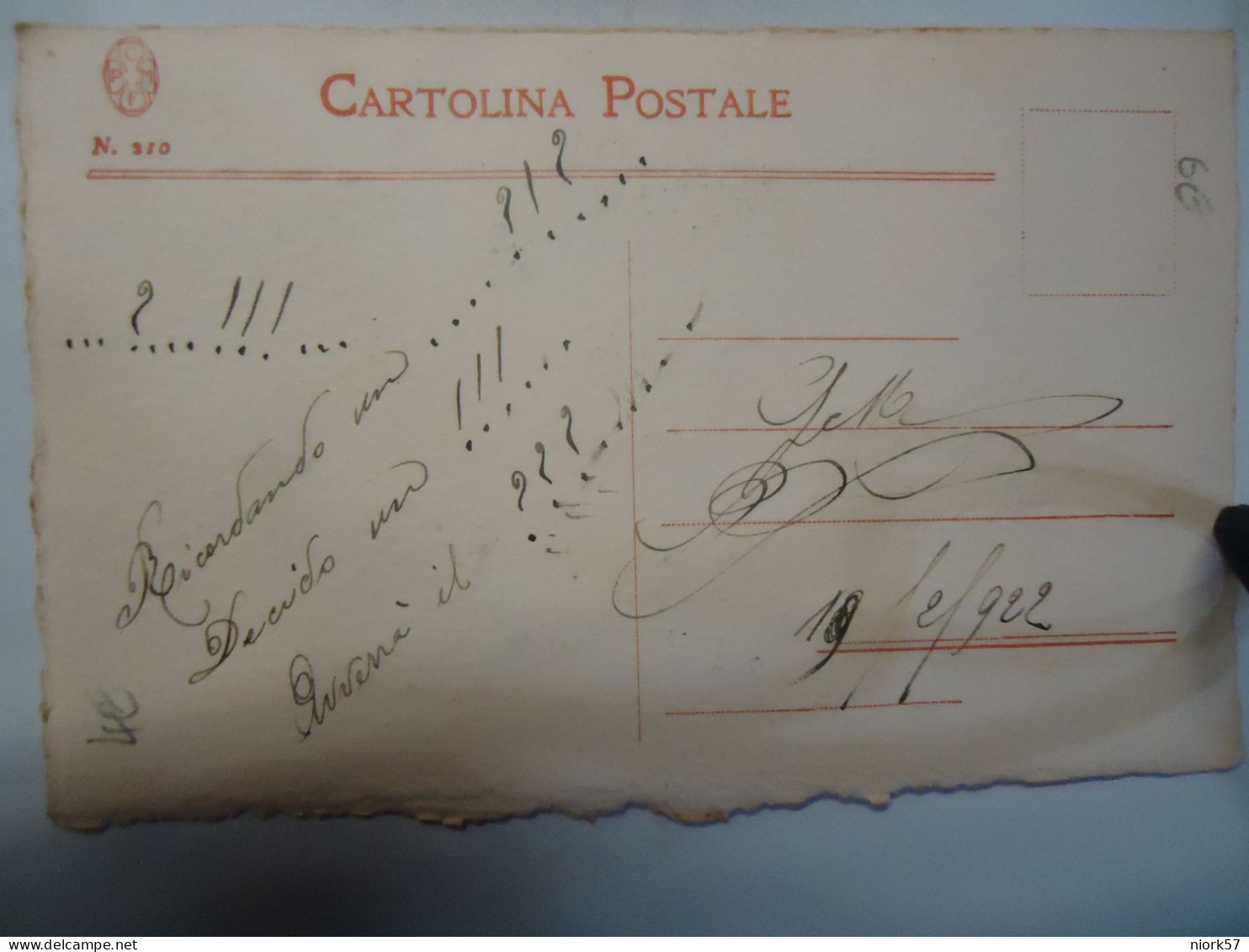 ITALY  POSTCARDS  GREETING  1922 - Other & Unclassified