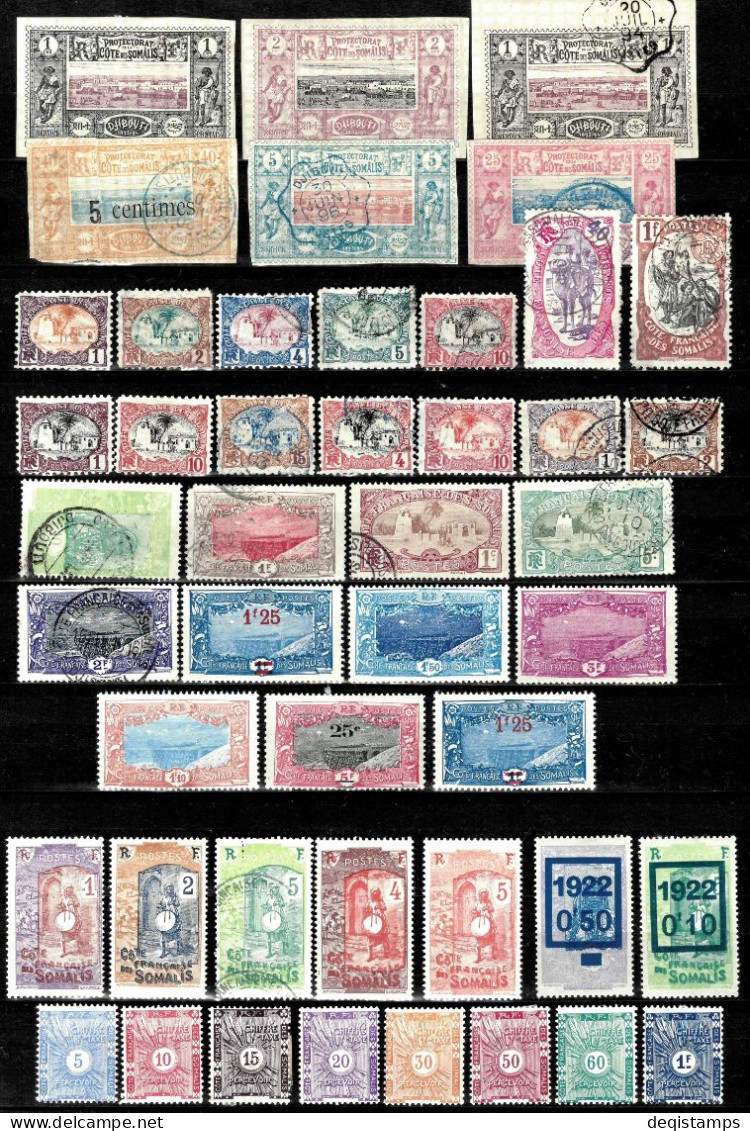 French Coast Of Somalia 1900/1930 Postage Stamps Collection - Unused Stamps