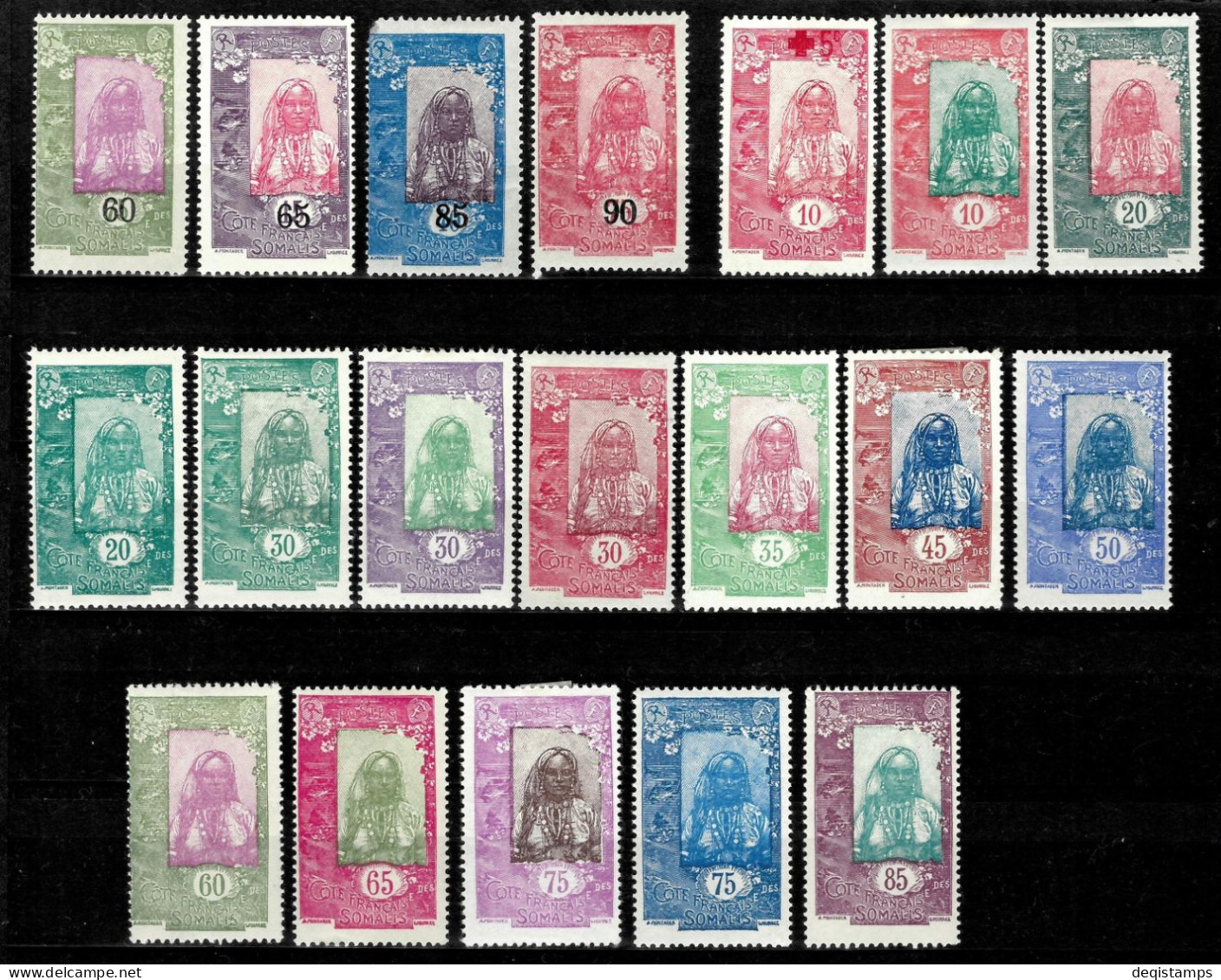French Coast Of Somalia 1900/1930 Postage Stamps Collection - Unused Stamps