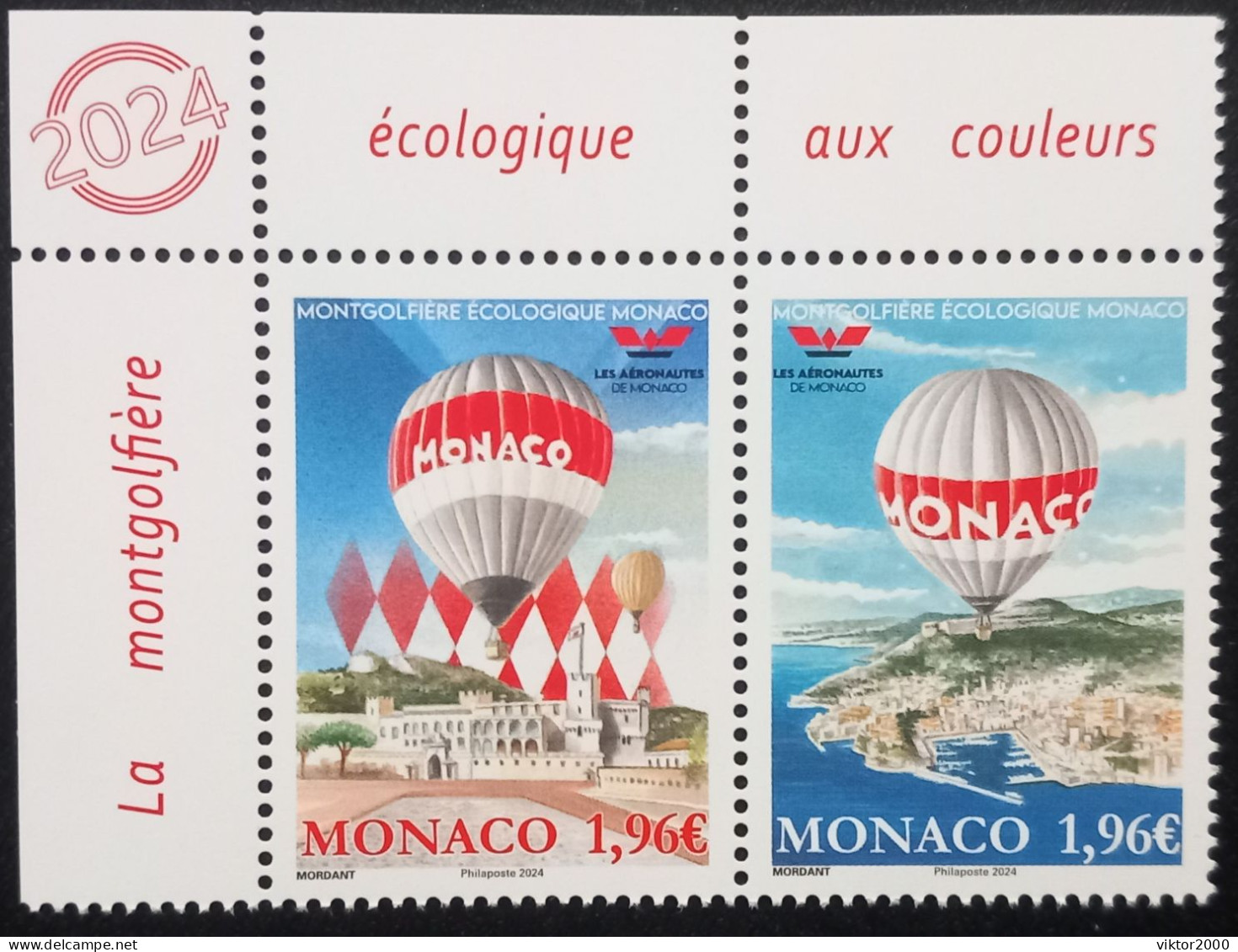 MONACO MNH (**) 2024 Eco-Friendly Hot Air Balloon - Unused Stamps