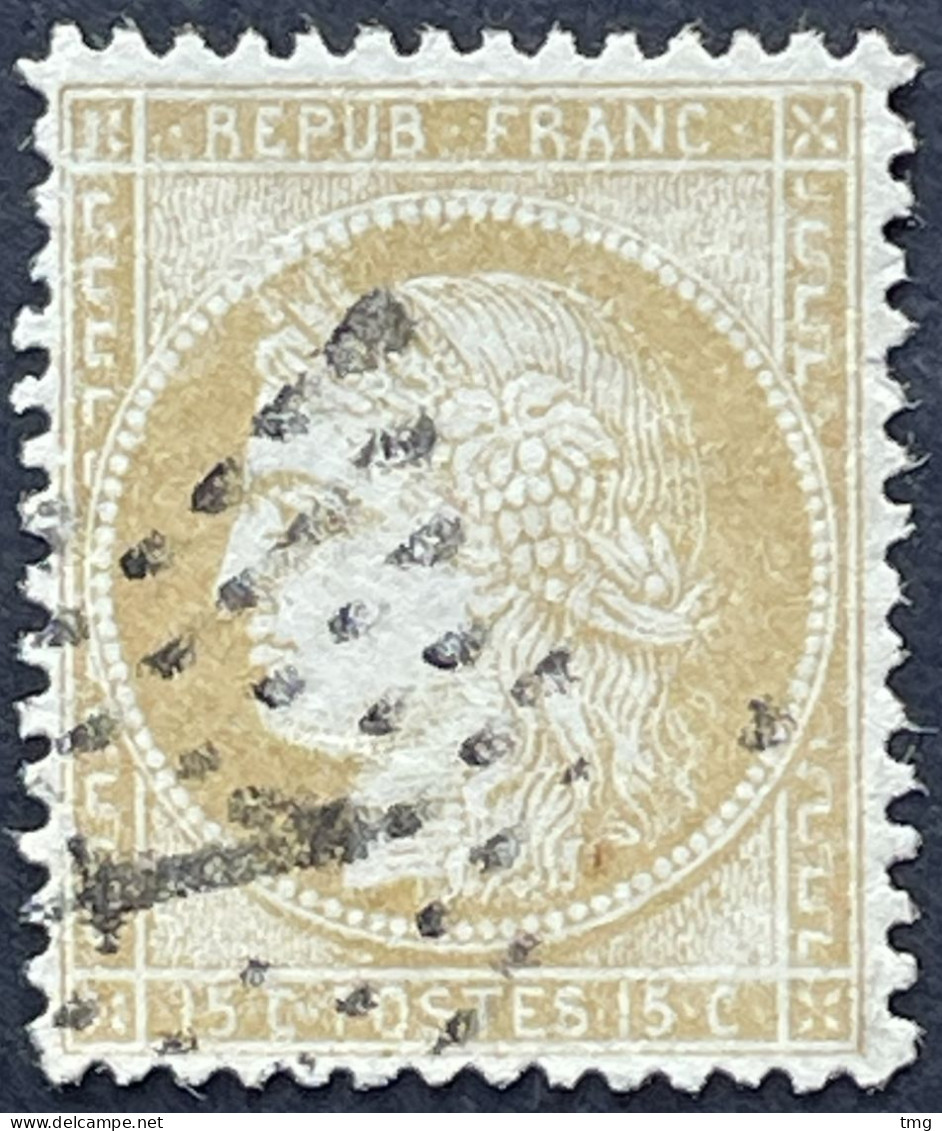 YT 59 Etoile 1 Paris 1871-75 15c Bistre Cérès Petits Chiffres (côte 9€) France – 6ciel - 1871-1875 Cérès