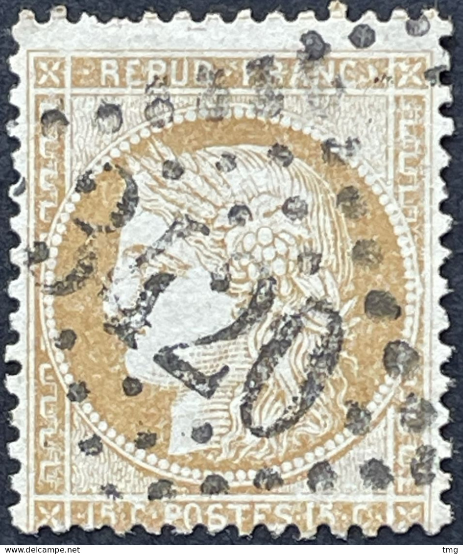 YT 59 LGC 3420 Soissons Aisne (2) Indice 1 1871-75 15c Cérès (petits Chiffres) France – 6ciel - 1871-1875 Cérès