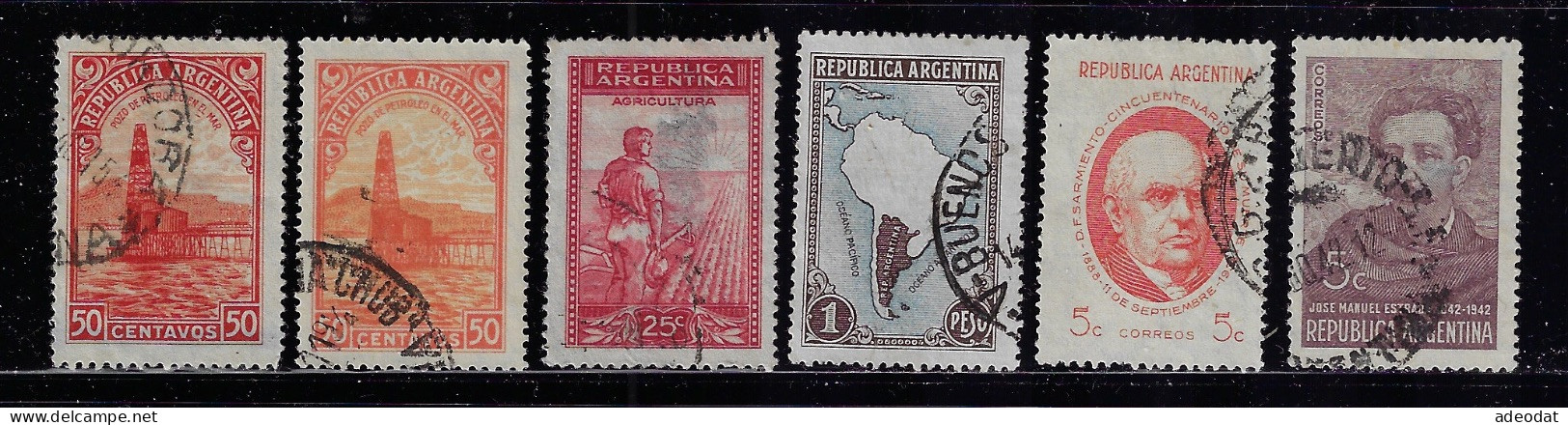 ARGENTINA  1935  SCOTT #441,444(2)446,455,481 USED - Used Stamps