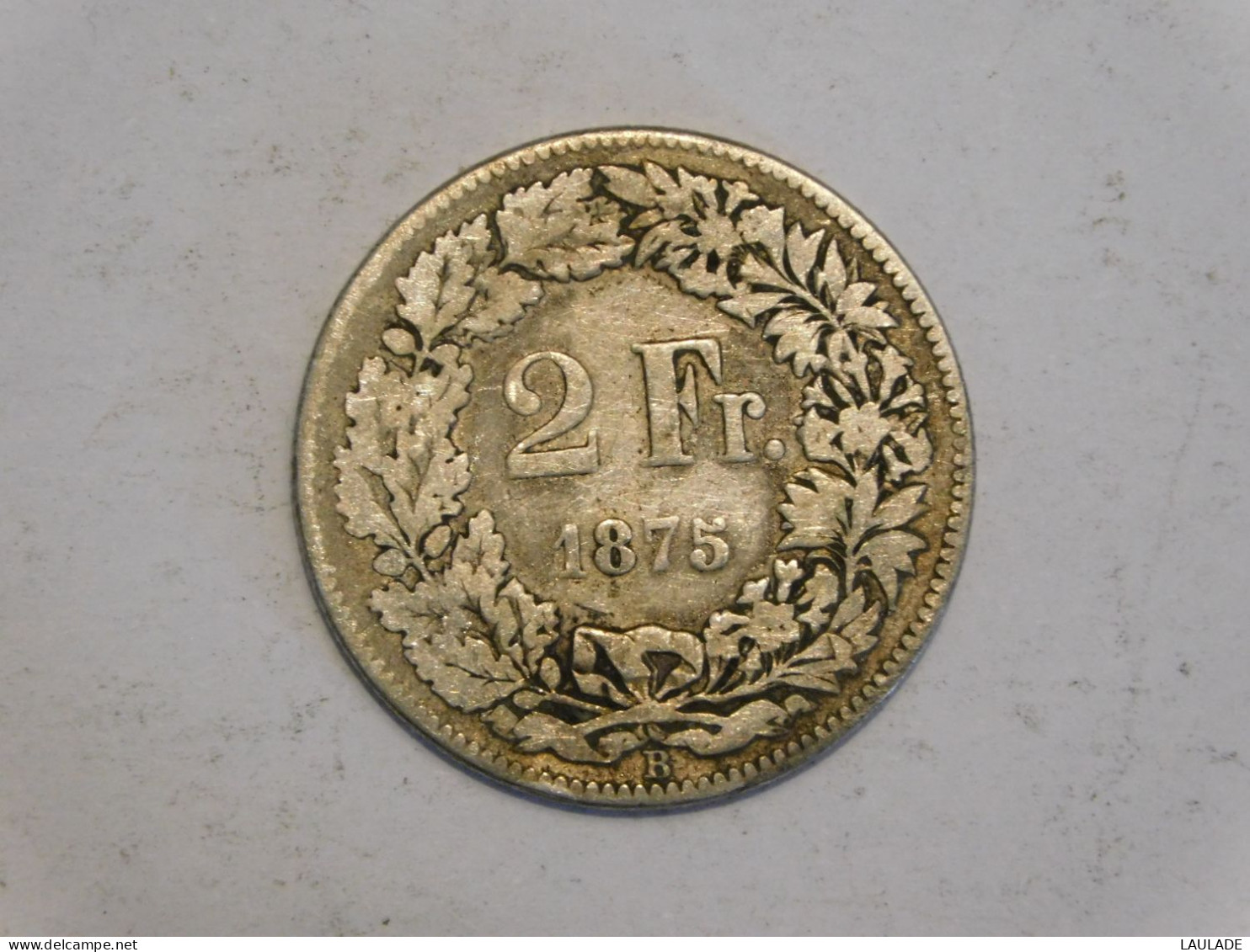 SUISSE 2 Francs 1875 Silver, Argent Franc - 2 Francs