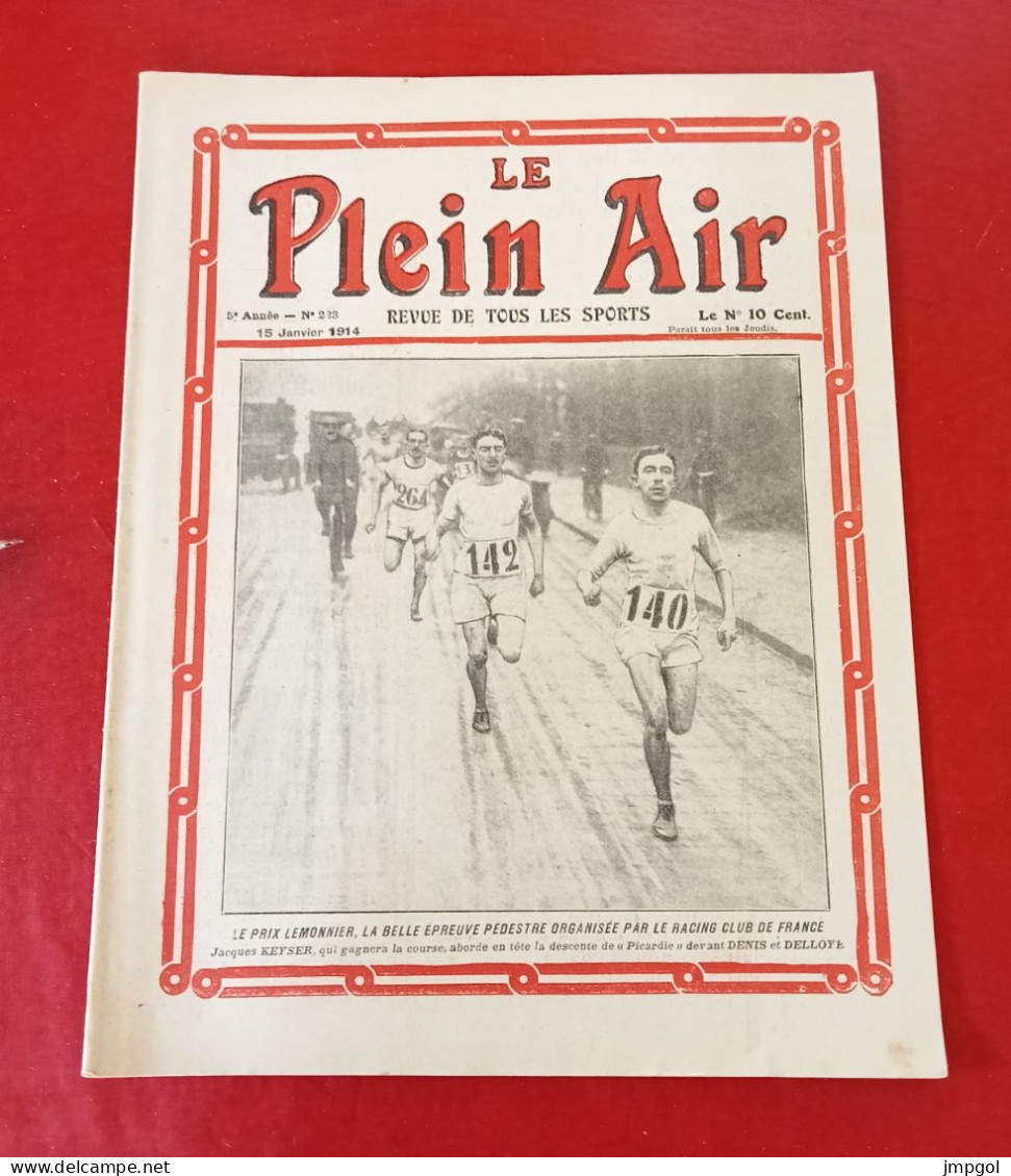 Le Plein Air N°223 Janv 1914 Cross Prix Lemonnier Sports D'Hiver Bobsleigh Rugby Scolaire Lycée Henri IV Ste Geneviève - 1900 - 1949