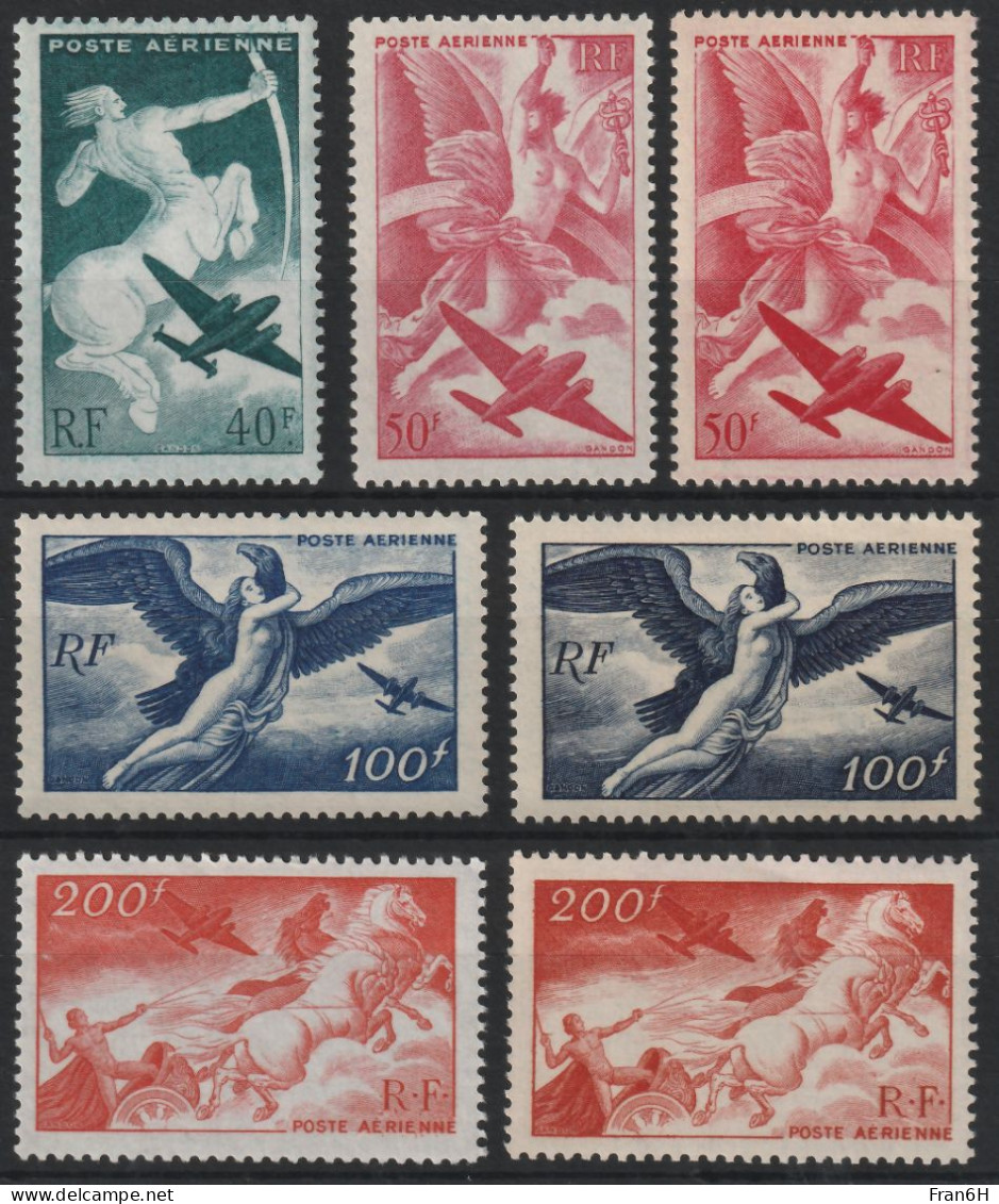 YT PA N° 16 à 19 + Variantes - Neufs ** - MNH - Cote 43,00 € - 1927-1959 Postfris