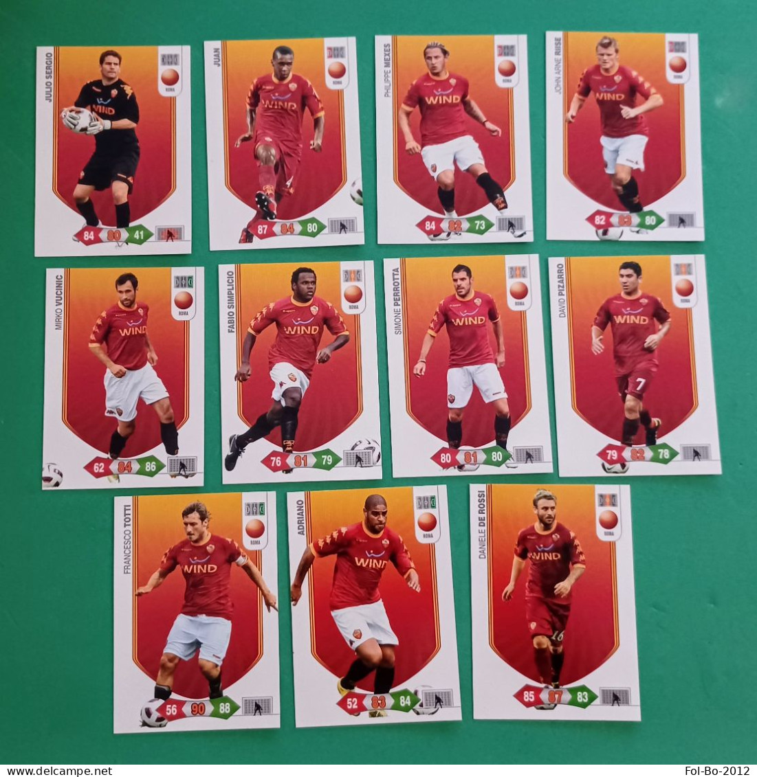 Roma Set Completo Squadra Adrenalyn 2010/11 Card - Edition Italienne