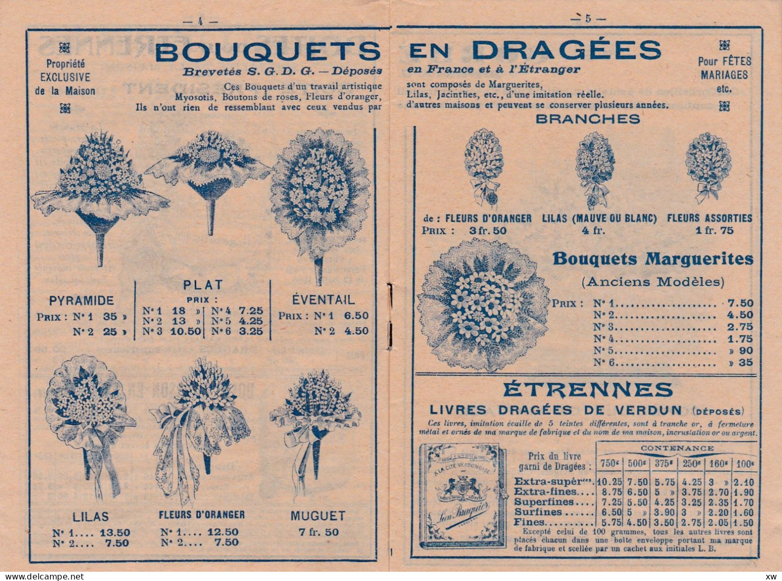 VERDUN-SUR-MEUSE-55-Livret Publicitaire De 20 Pages "Véritable Dragées De Verdun" L.Braquier- Etrennes 1905/06 -19-05-24 - Publicités