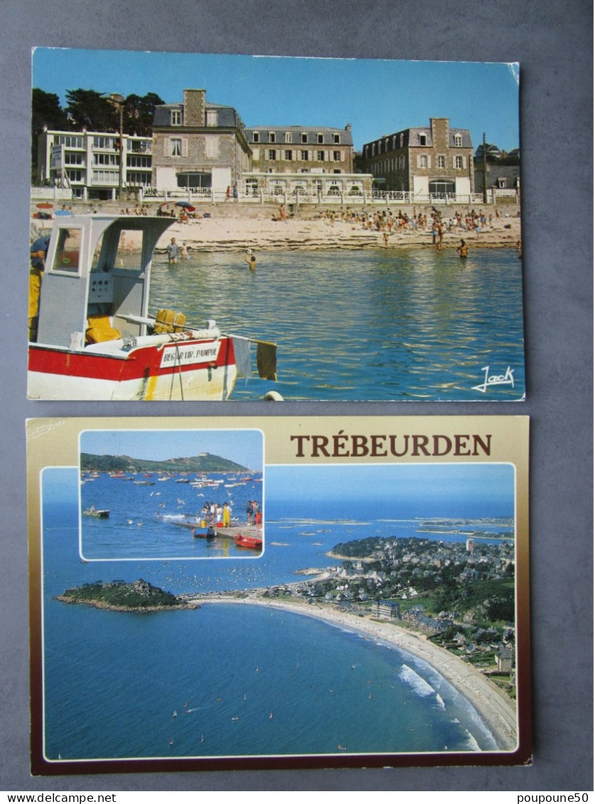 CP 22 TREBEURDEN - Lot De 2 Cartes Postales - La Colonie C.C.A.S. Et Un Coin De La Plage,la Baie De Tresmeur Et Le Port - Trébeurden