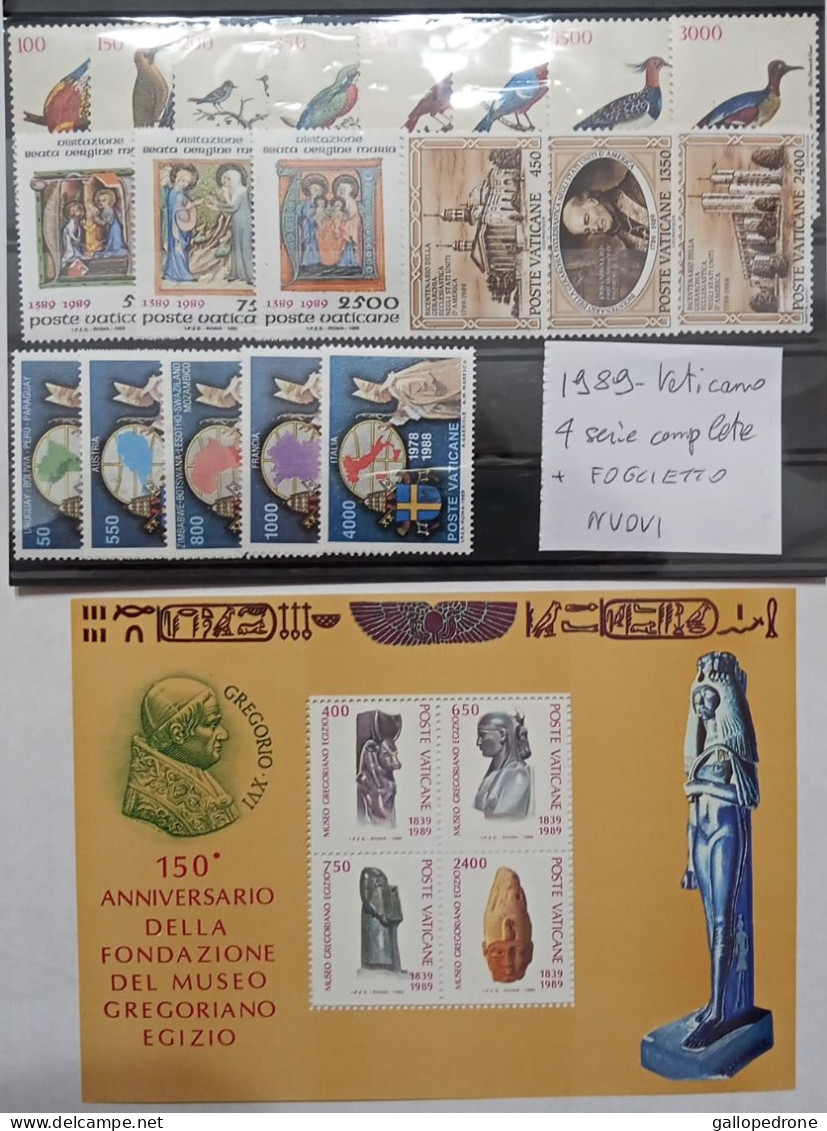 1989-Vaticano 4 Serie Complete, 19 Valori NUOVI+ 1 Foglietto MNH** - Ungebraucht