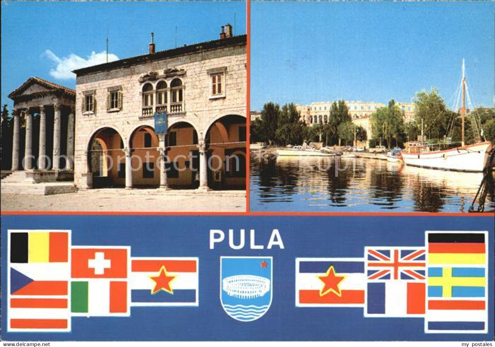 72533275 Pola Pula Croatia Amphitheater Augustustempel Stadtpalast  - Croatia