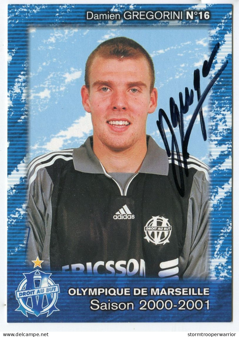 Carte Postale Damien Gregorini Joueur Football OM Olympique De Marseille Avec Signature - Soccer