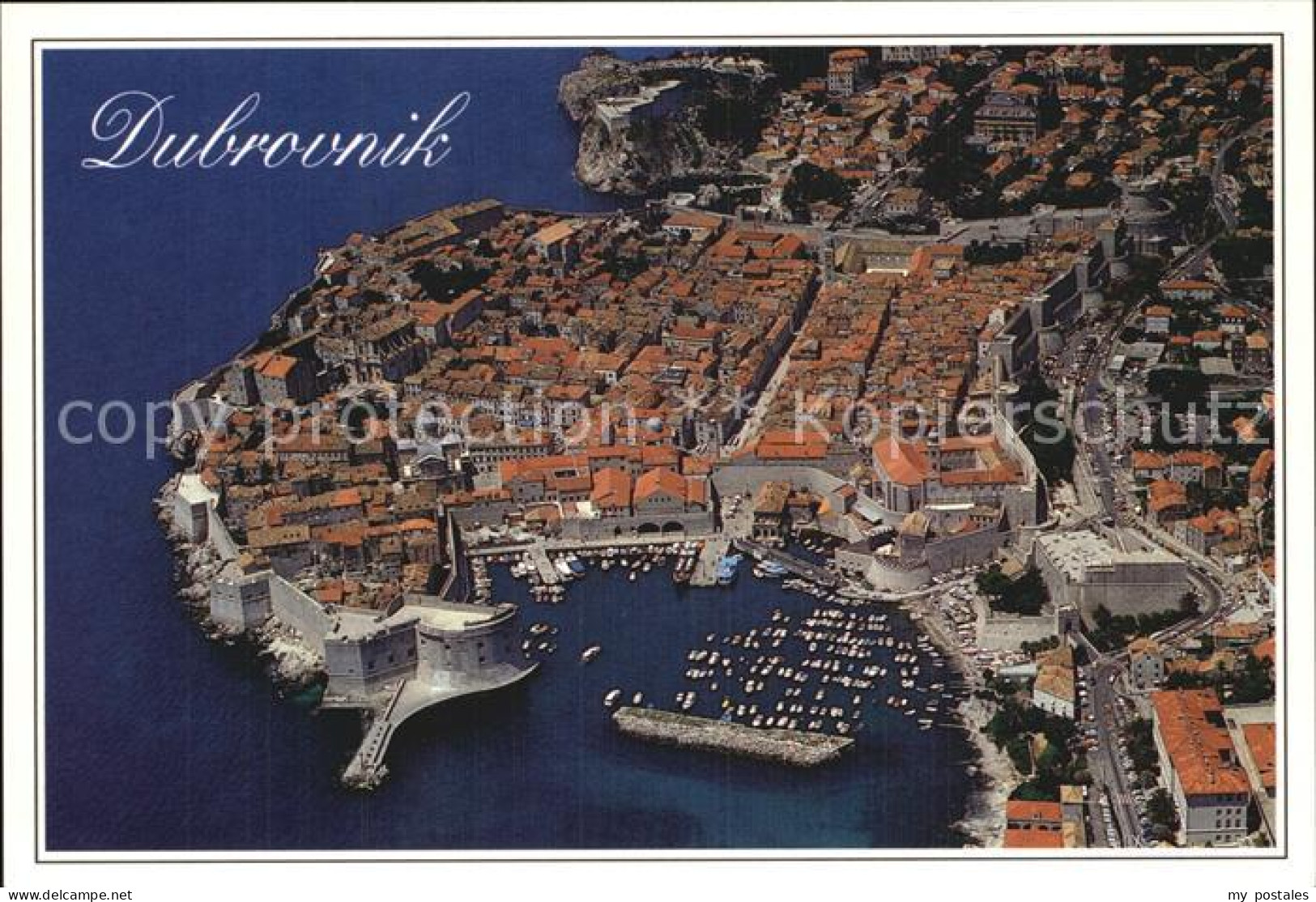 72533250 Dubrovnik Ragusa Fliegeraufnahme Altstadt Mit Hafen Croatia - Croatia