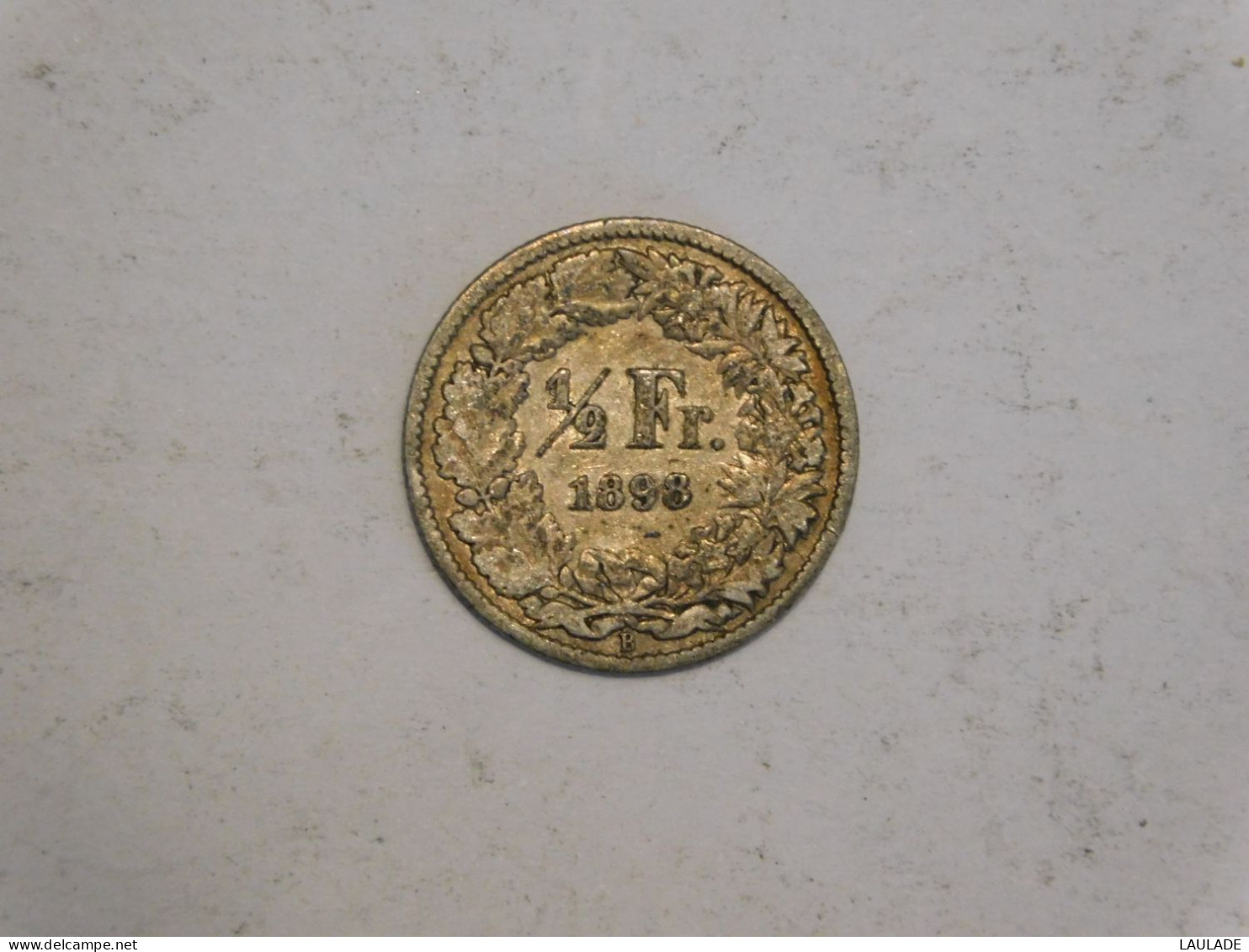 SUISSE 1/2 Franc 1898 Silver, Argent Demi - 1/2 Franc