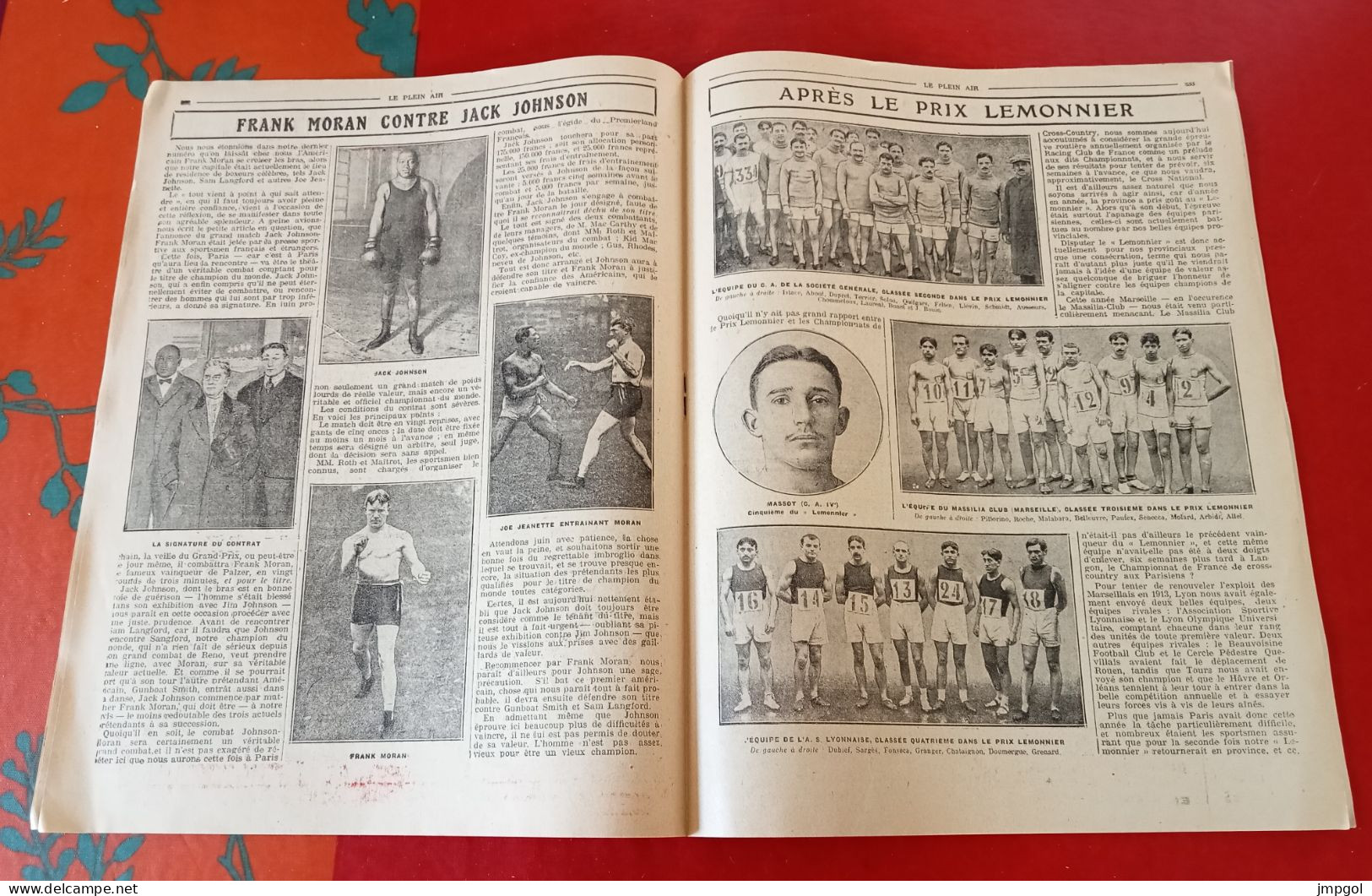 Le Plein Air N°224 Janv 1914 Six Jours Rugby Angleterre Galles Boxe Moran Jack Johnson Cross Jeunesse Sportive Tunis - 1900 - 1949