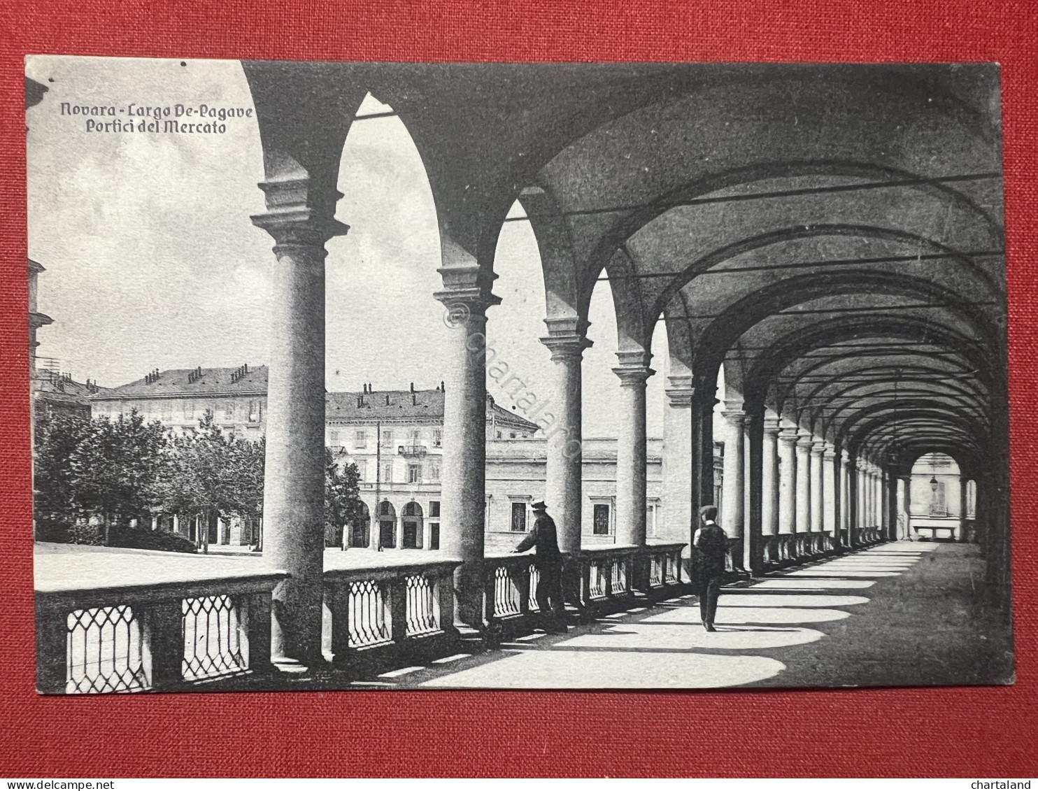 Cartolina - Novara - Largo De Pagave - Portici Del Mercato - 1925 Ca. - Novara