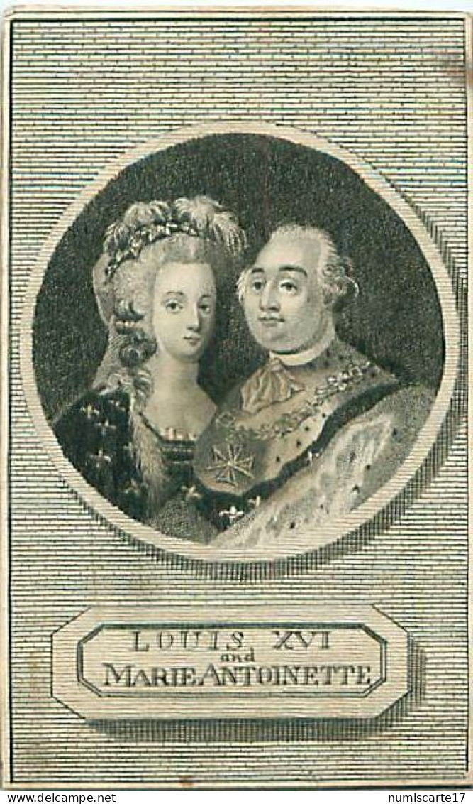 Gravure Originale 1793 Louis XVI And Marie Antoinette, Lady's Magazine Par H. Edwin - Documents Historiques
