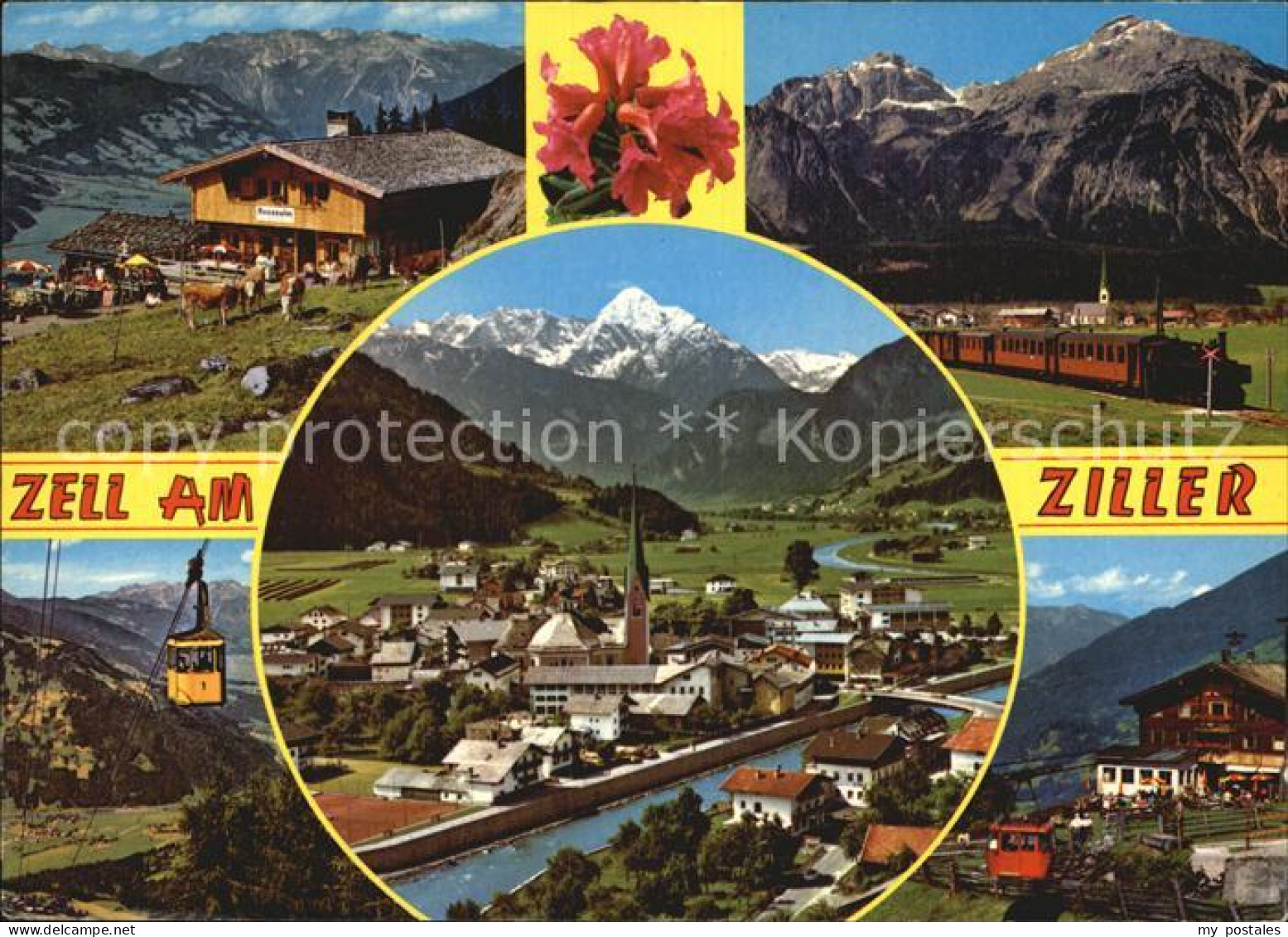 72532537 Zell Ziller Tirol Bergbahn Almhuette Teilansicht Seilbahn Zell Am Zille - Autres & Non Classés
