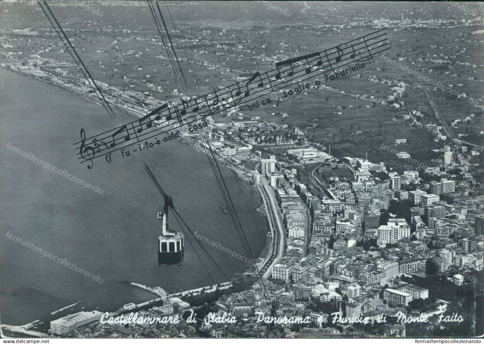 Cr491 Cartolina  Castellammare Di Stabia Panorama E Funivia Napoli Campania - Napoli (Naples)