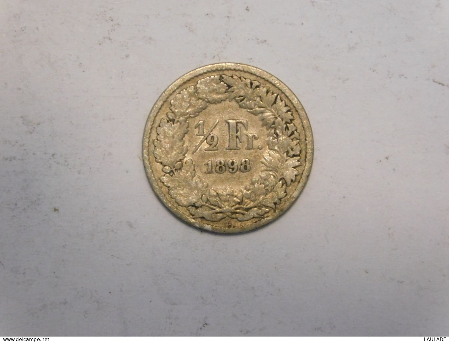 SUISSE 1/2 Franc 1898 Silver, Argent Demi - 1/2 Franc