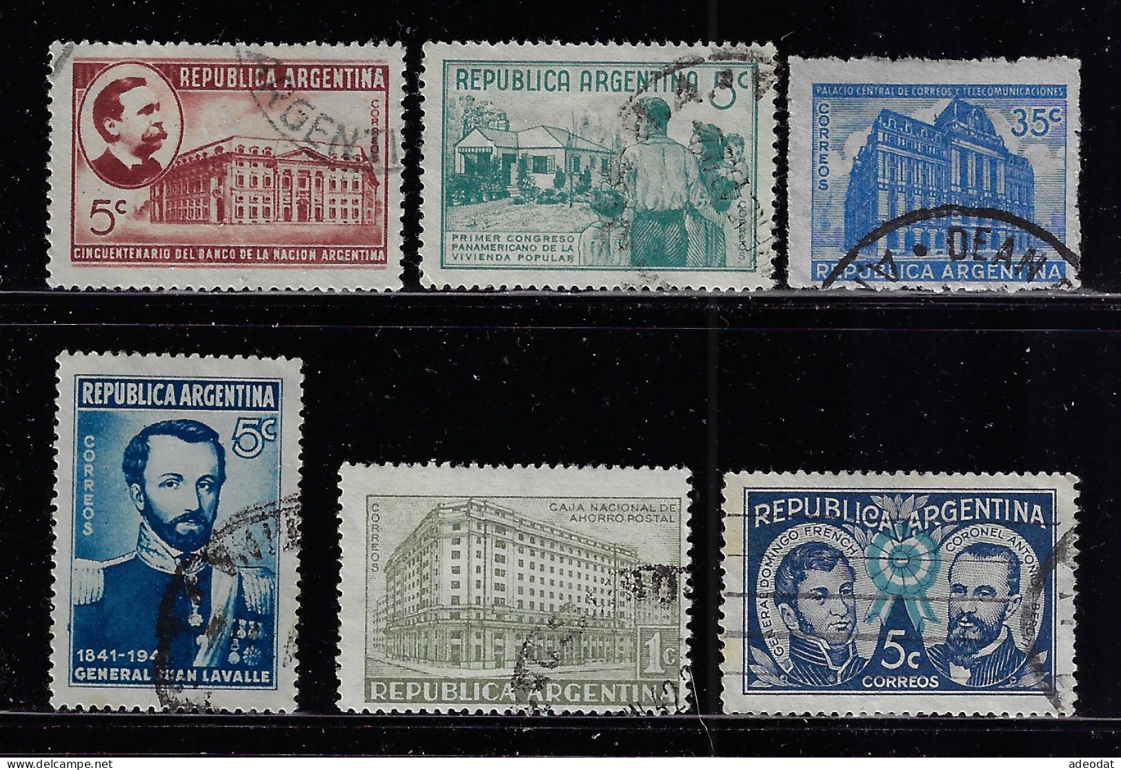 ARGENTINA  1939-1942  SCOTT #469,475,478-480,503 USED - Used Stamps