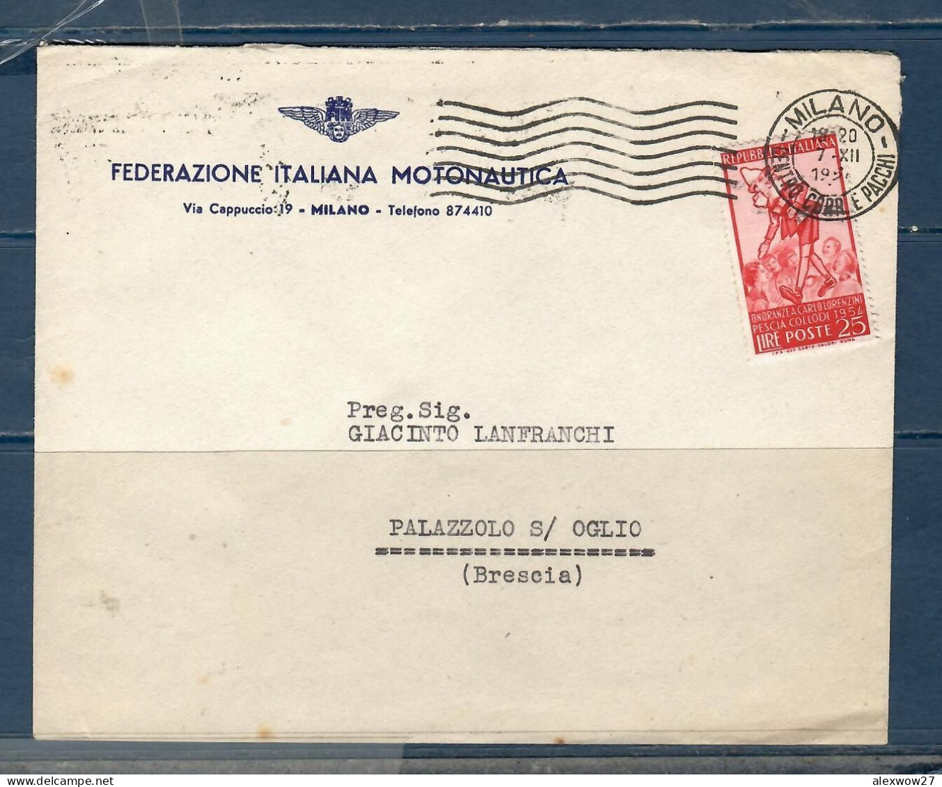 Italia / Repubblica 1954 Lettera Commerciale Da Milano Per Brescia - 1946-60: Marcophilia