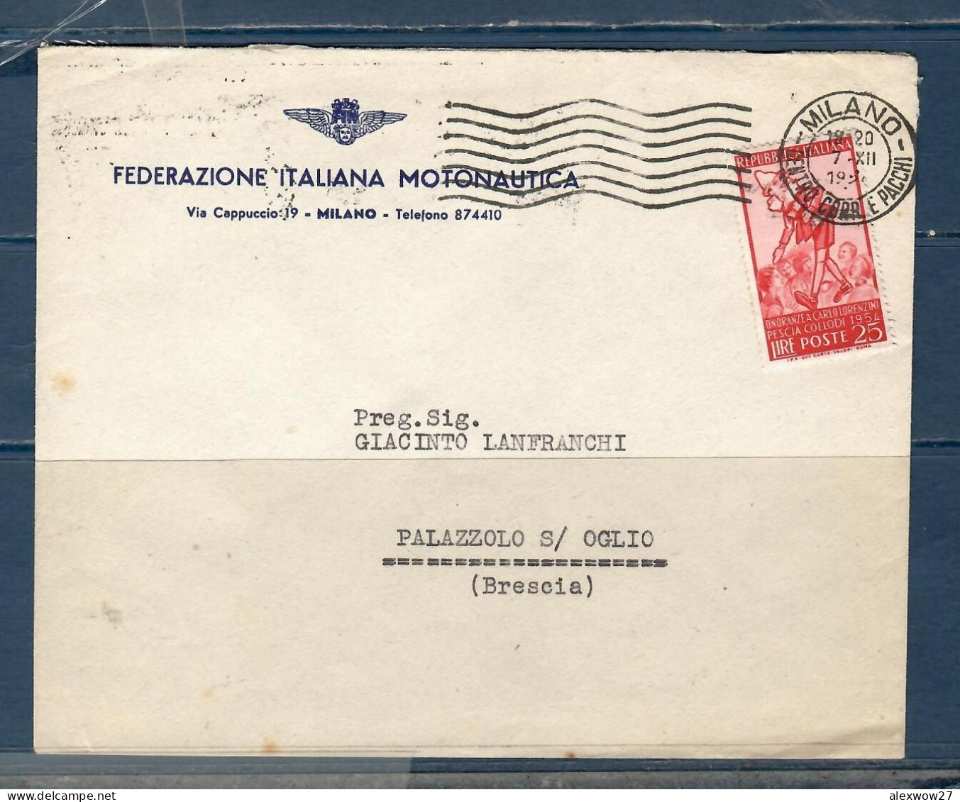 Italia / Repubblica 1954 Lettera Commerciale Da Milano Per Brescia - 1946-60: Poststempel