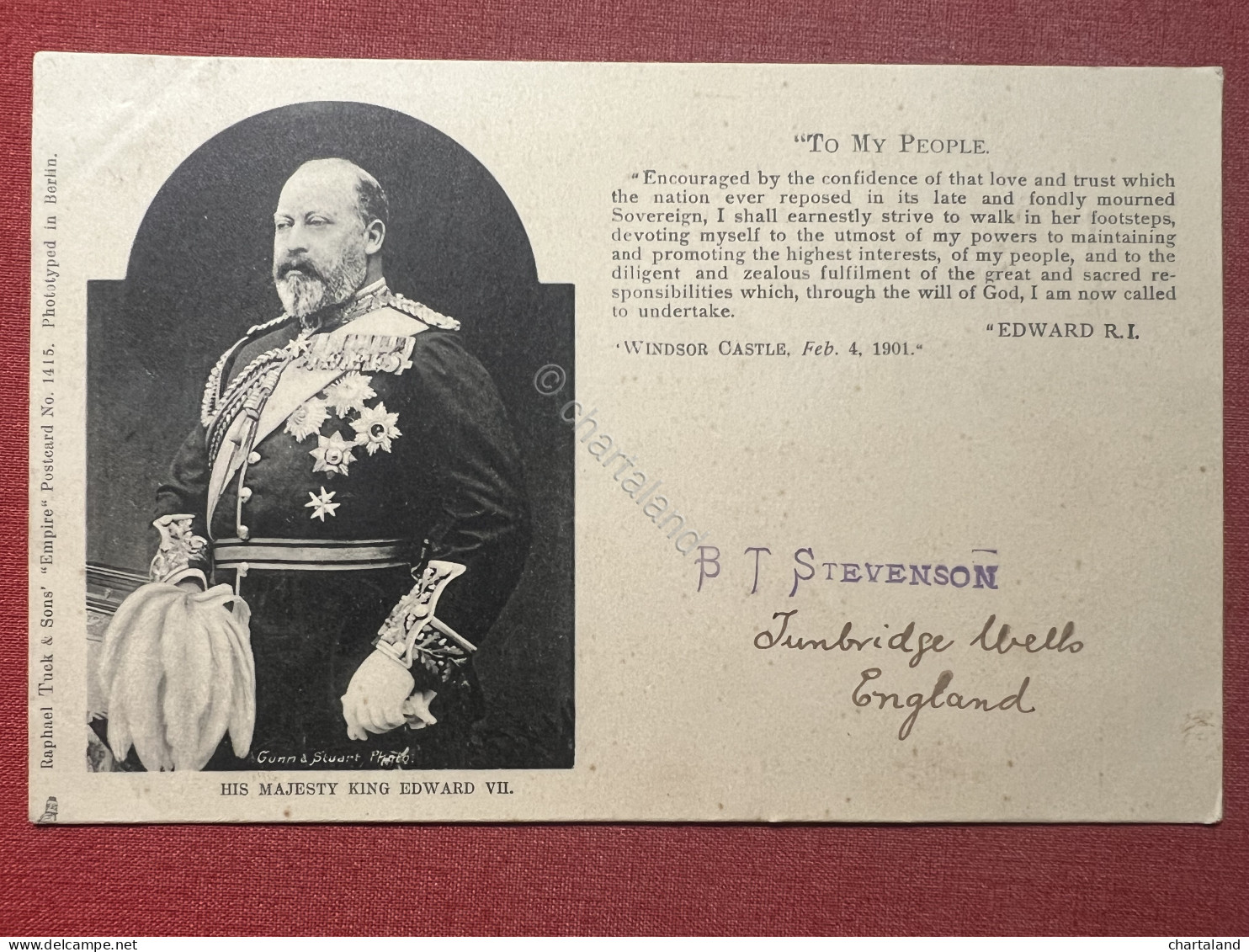 Cartolina Commemorativa - His Majesty King Edward VII - 1901 - Unclassified