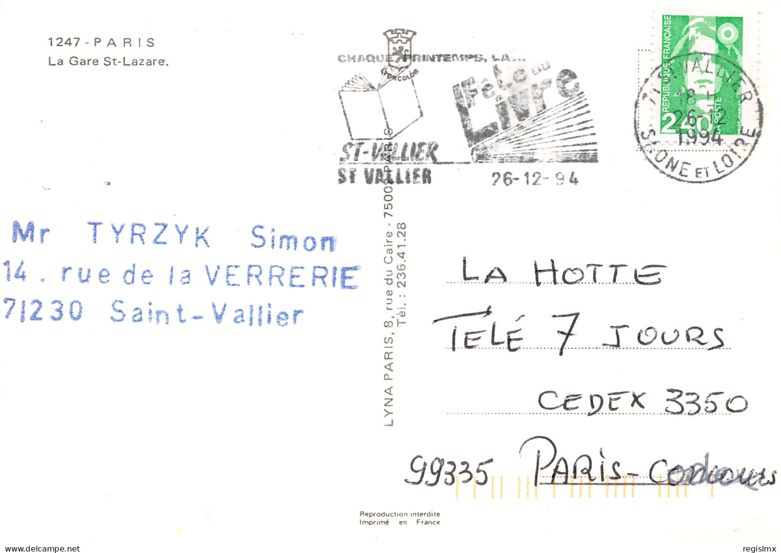 75-PARIS LA GARE SAINT LAZARE-N°T2653-D/0061 - Pariser Métro, Bahnhöfe