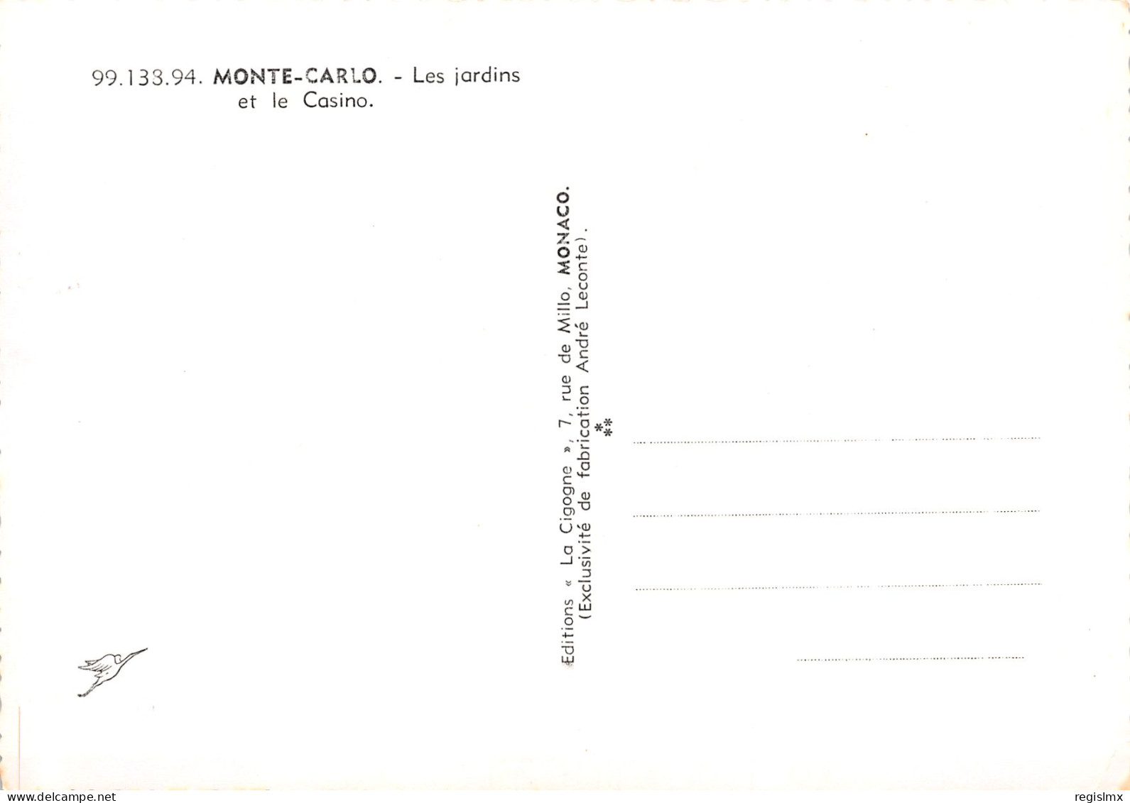 98-MONTE CARLO CASINO-N°T2654-D/0231 - Autres & Non Classés