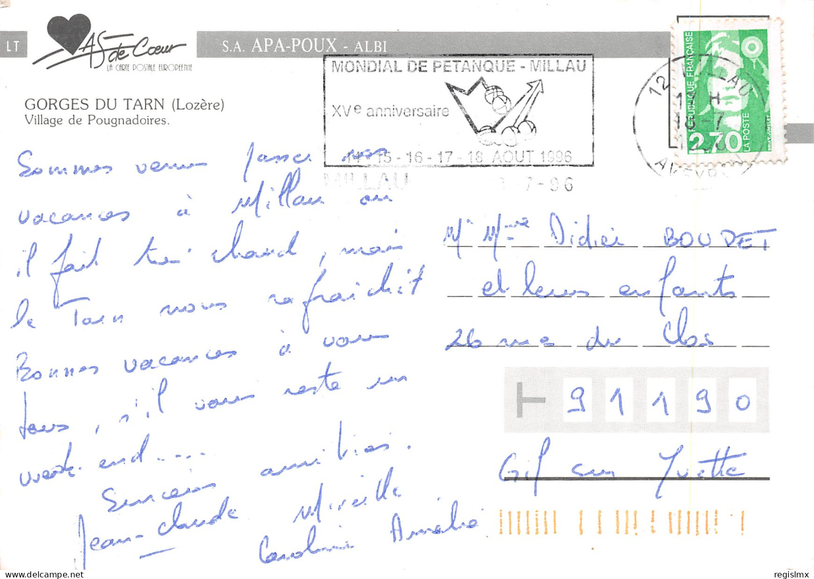 48-GORGES DU TARN VILLAGE DE POUGNADOIRES-N°T2654-D/0069 - Other & Unclassified